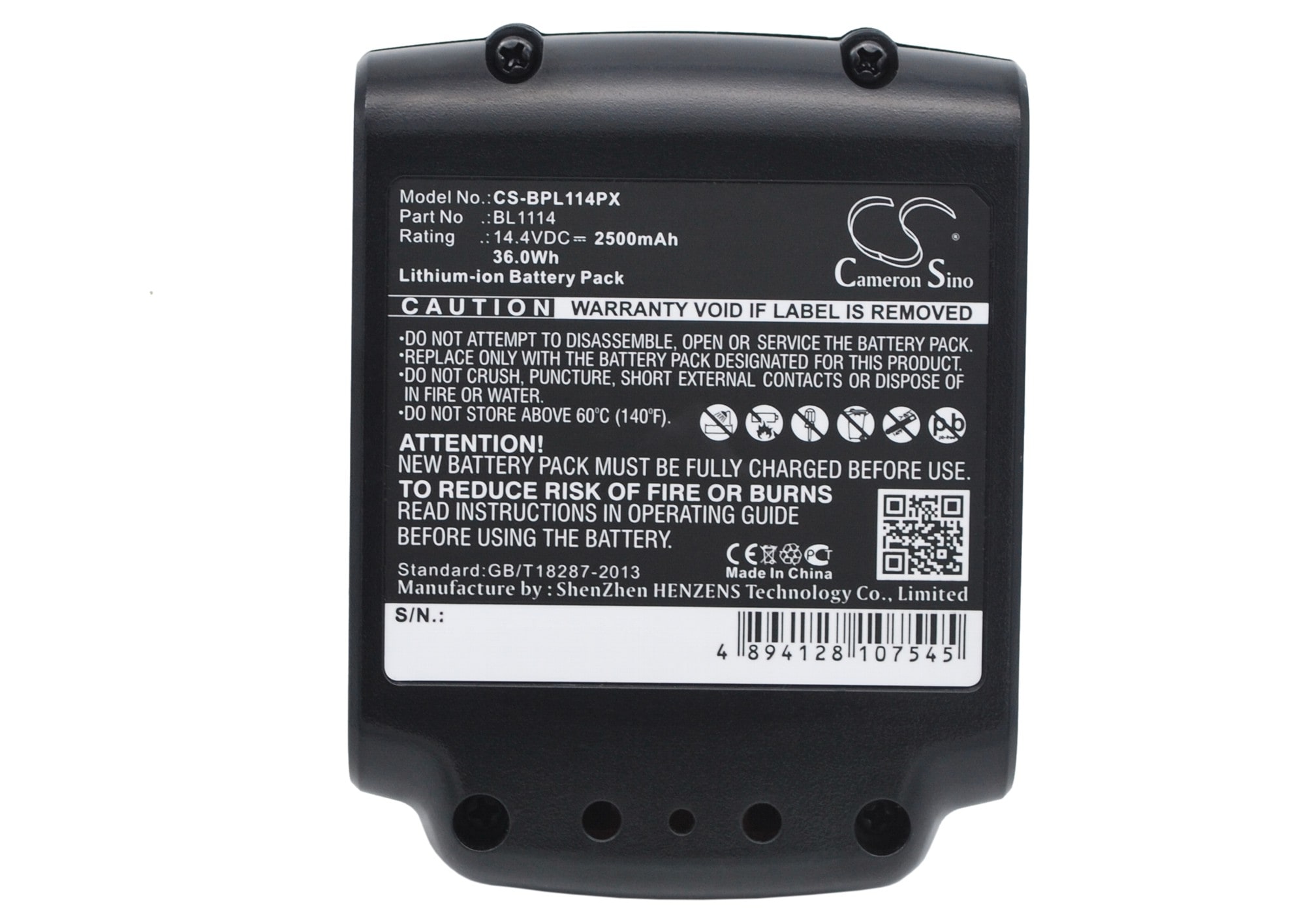 Verktøybatteri 2500 mAh 14,4 V / batteri til Black + Decker verktøy / erstatter BL1114 / BL1314 / BL1514 / LB16