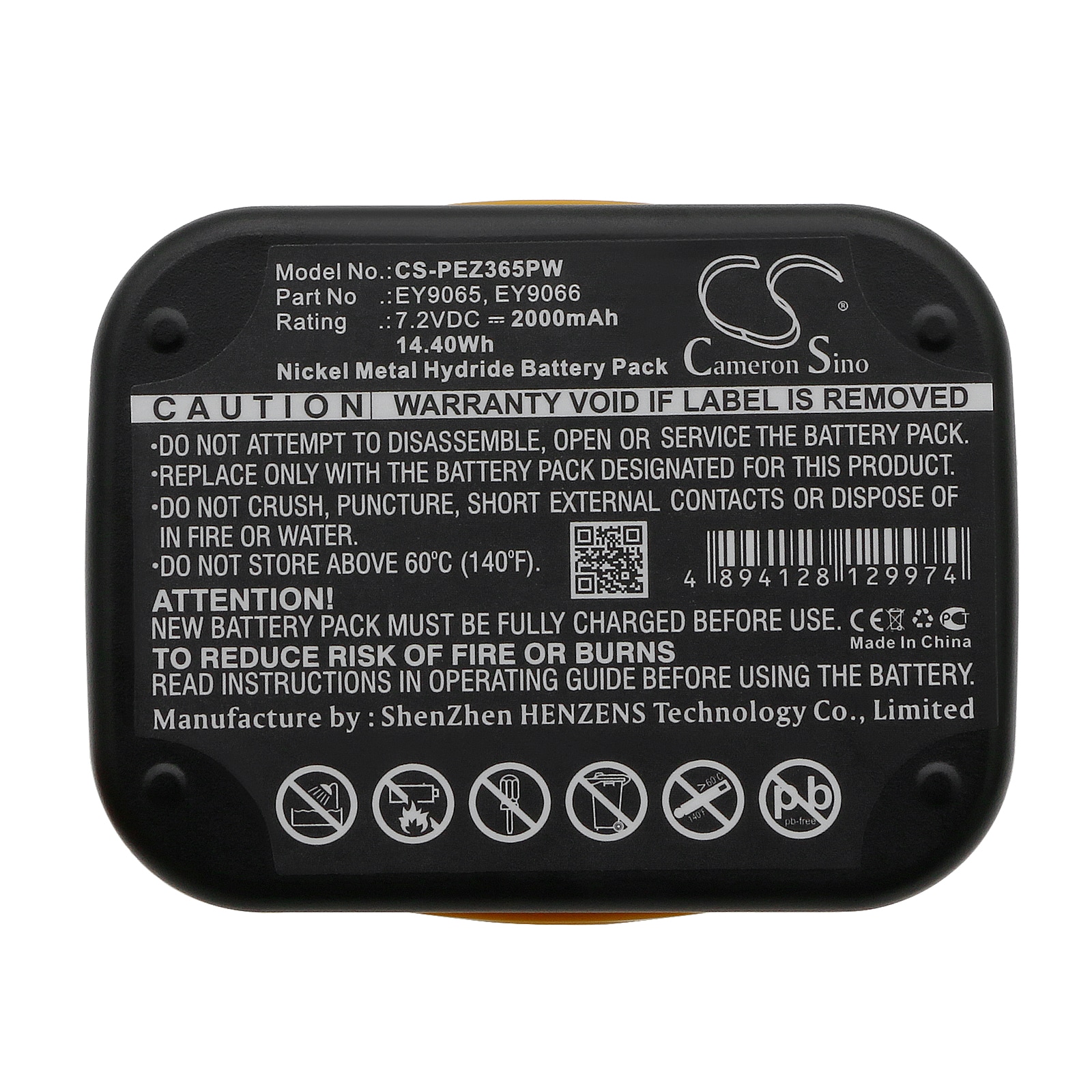 Batteri for elektroverktøy til Panasonic EY3653, EY3653CQ, EY3654 og andre