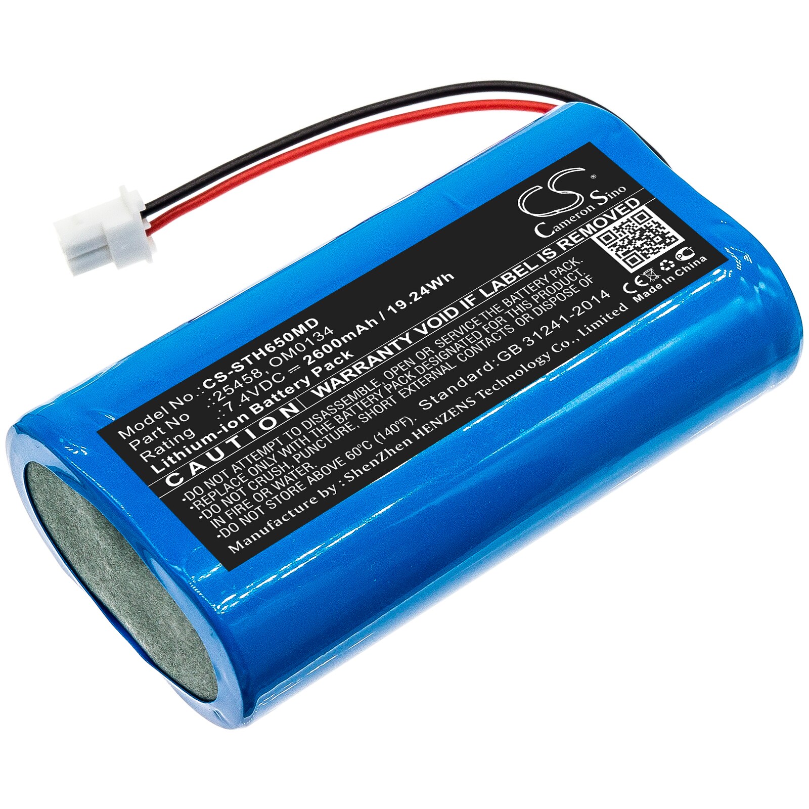 Batteri for medisinsk bruk til SurgiTel Eclipse EHL65, EHL-65, Odyssey Analogue