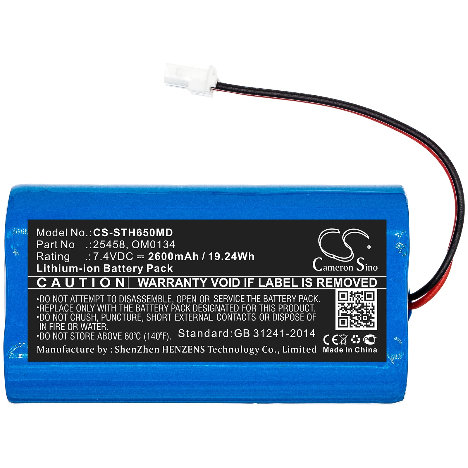 Batteri for medisinsk bruk til SurgiTel Eclipse EHL65, EHL-65, Odyssey Analogue