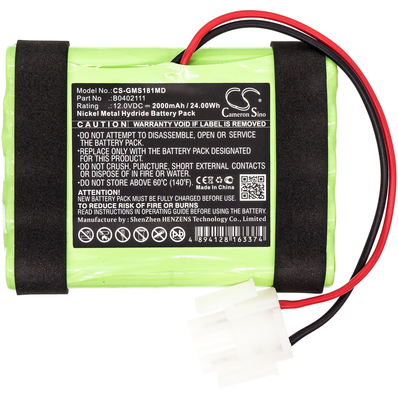 Batteri for medisinsk bruk for GE Hellige Servomed SMS 181, Servomed SMS 182, Defi SCP851
