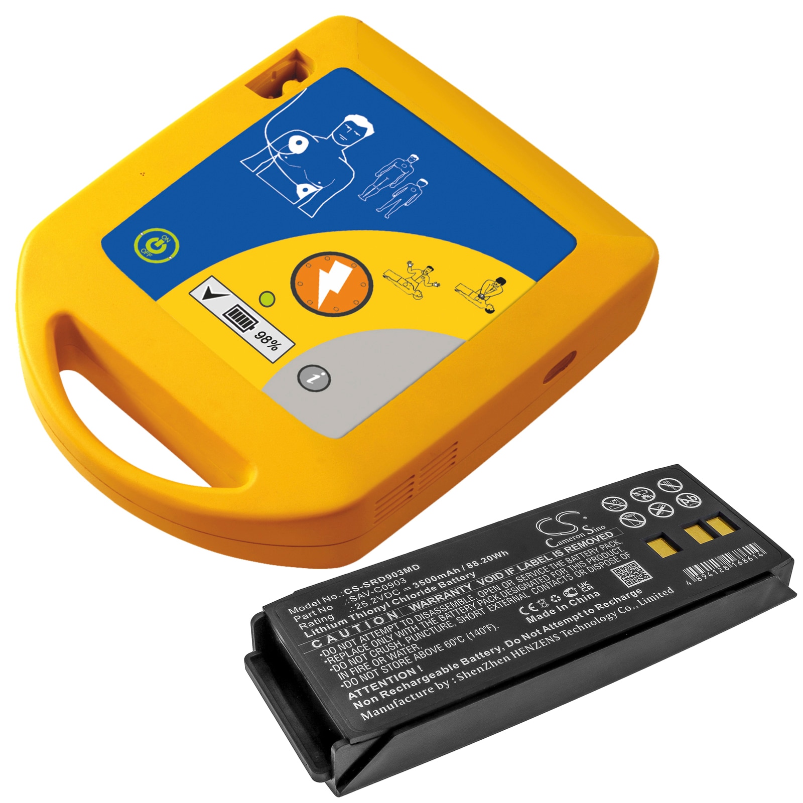 Batteri for medisinsk bruk for SaverOne D, P, automatisk osv.