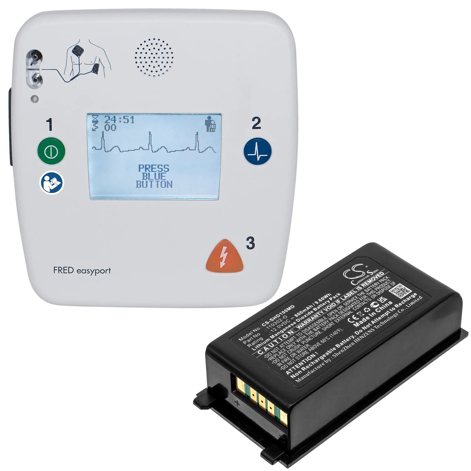 Batteri til medisinsk for Schiller Defibrillator Easyport