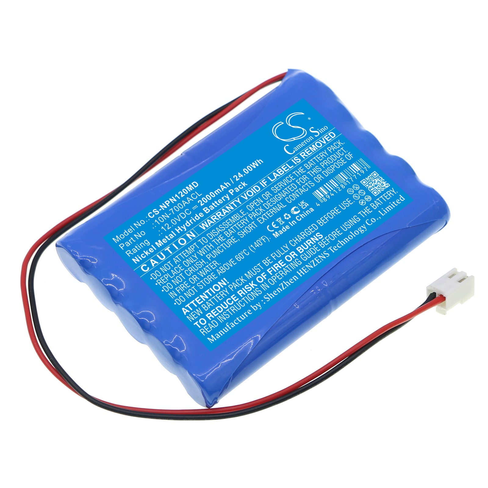 Batteri for medisinsk bruk for Nipro NCU-12