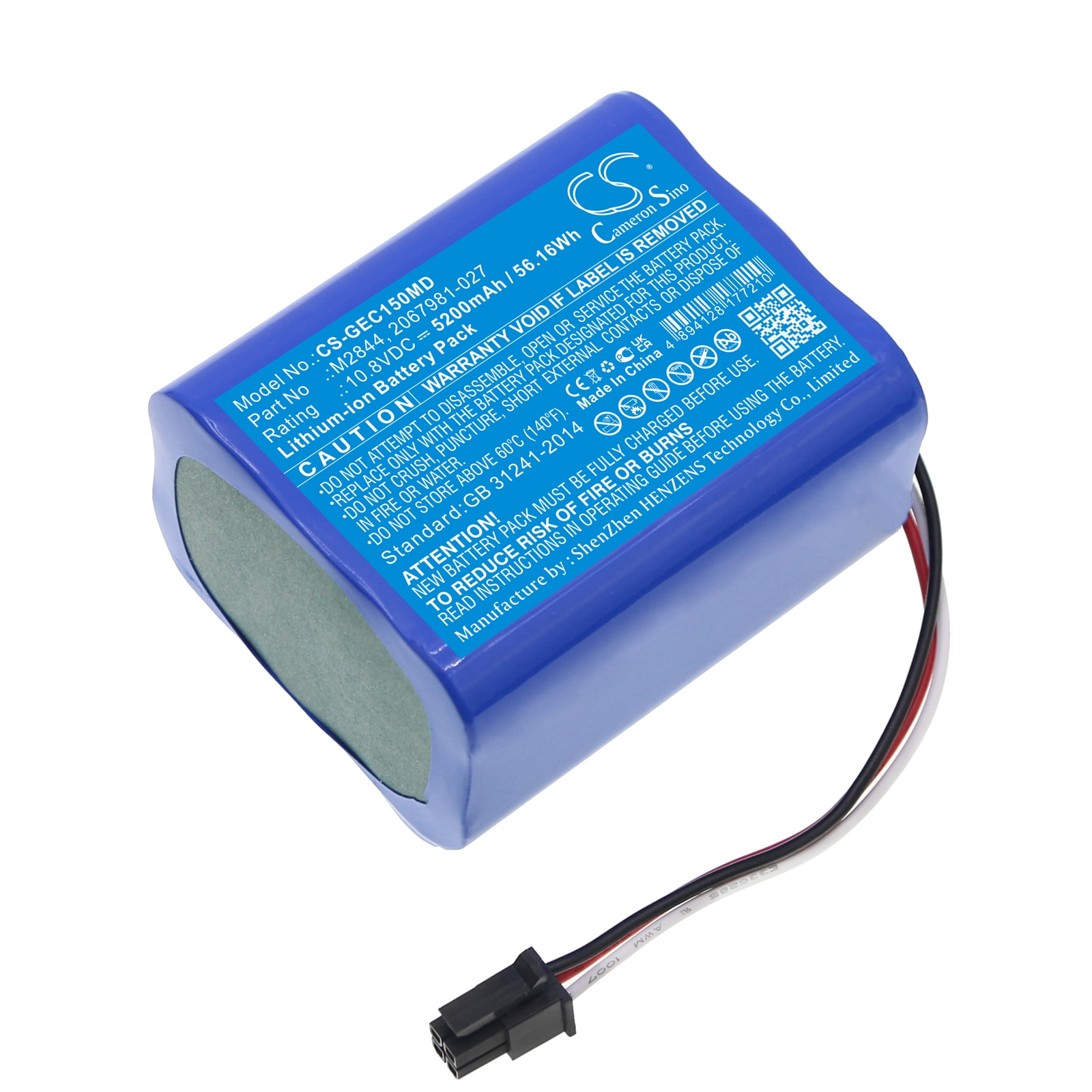Batteri for medisinsk for GE Monitor Carescape Dinamap VC150