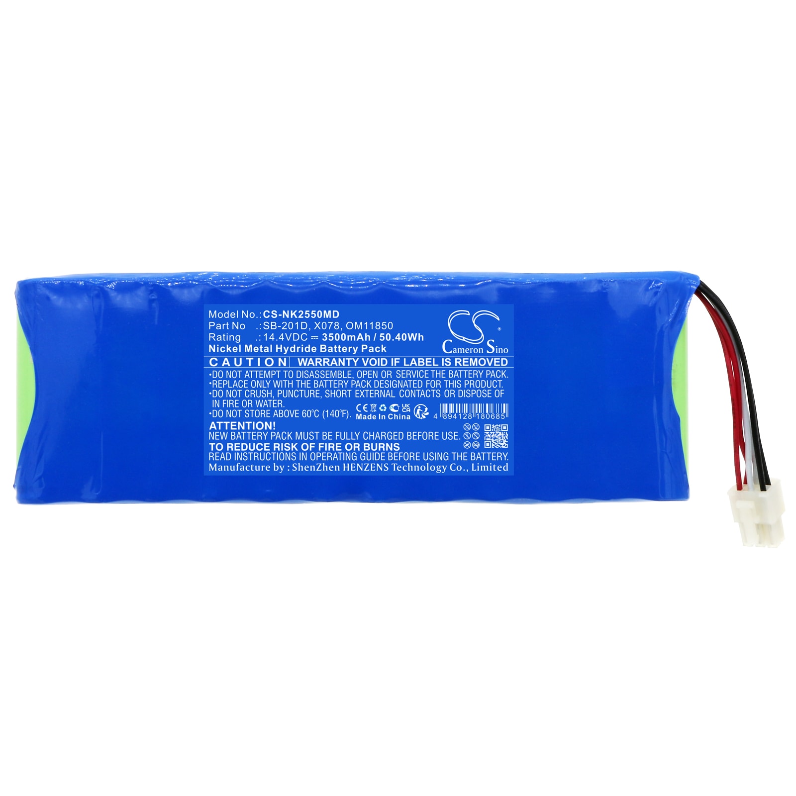Batteri for medisinsk for Nihon Kohden Cardiofax G EKG-2550-monitor