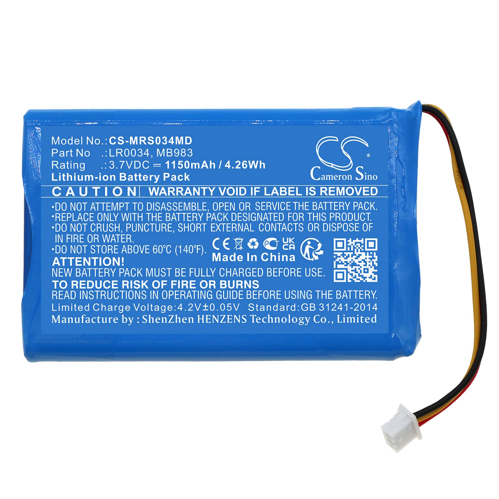 Batteri for medisinsk bruk til MIR Spirodoc Spirometer, Spirobank II Smart BLE Spirometer