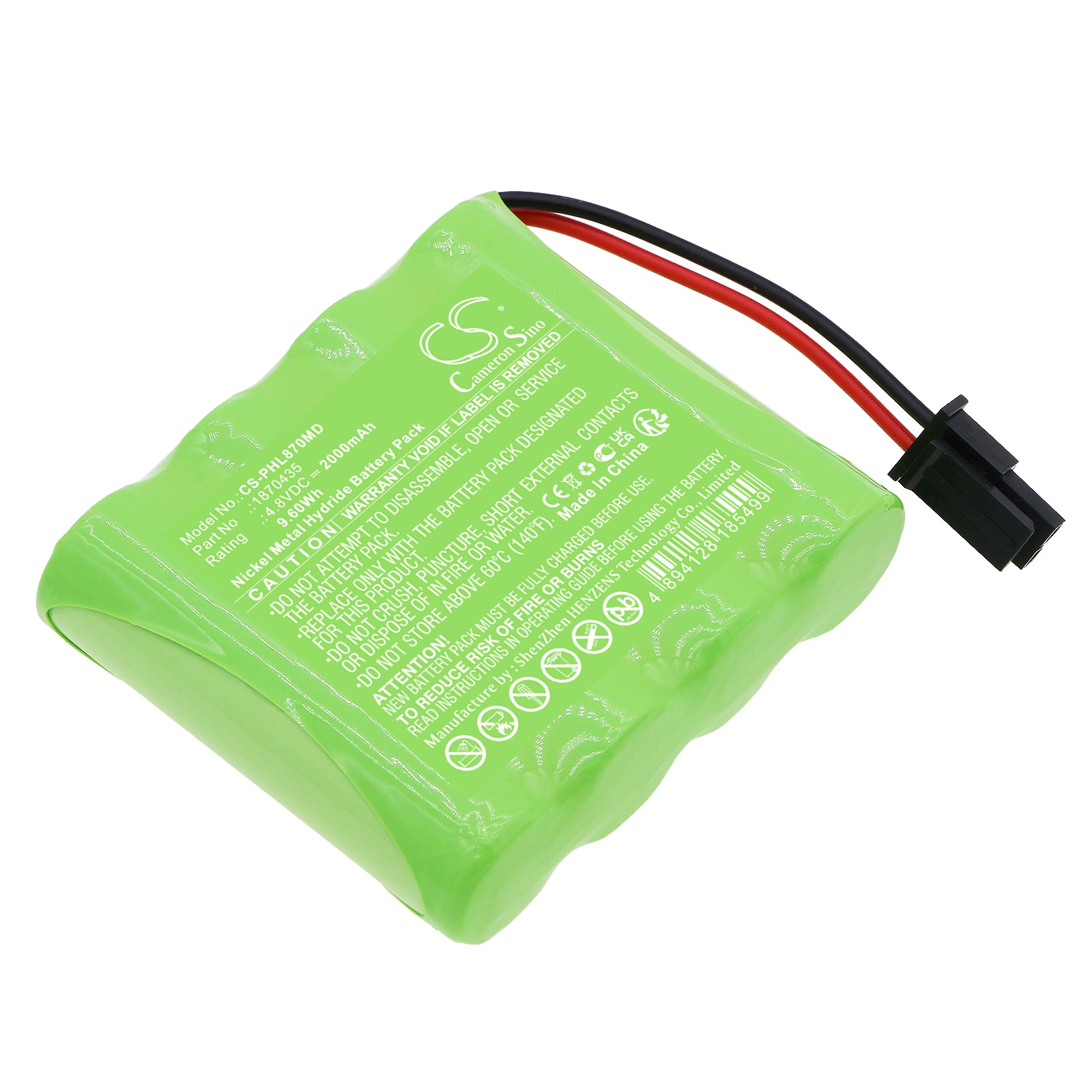 Batteri for medisinsk for Philips Lifeline GoSafe Mobile Alert System 870435