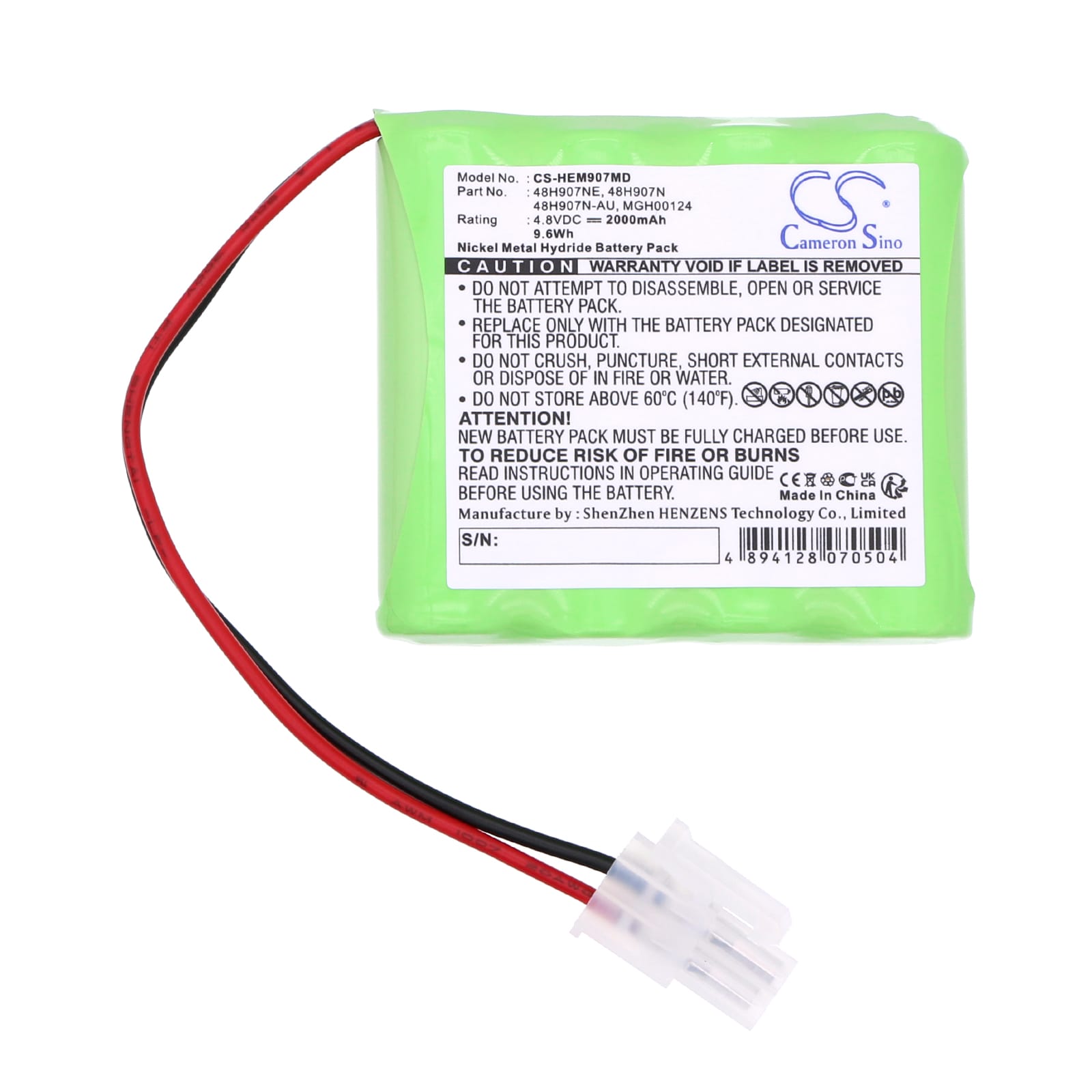 Batteri for medisinsk bruk for OMRON HEM-907, HEM-907XL, HEM-907-PBAT og andre.