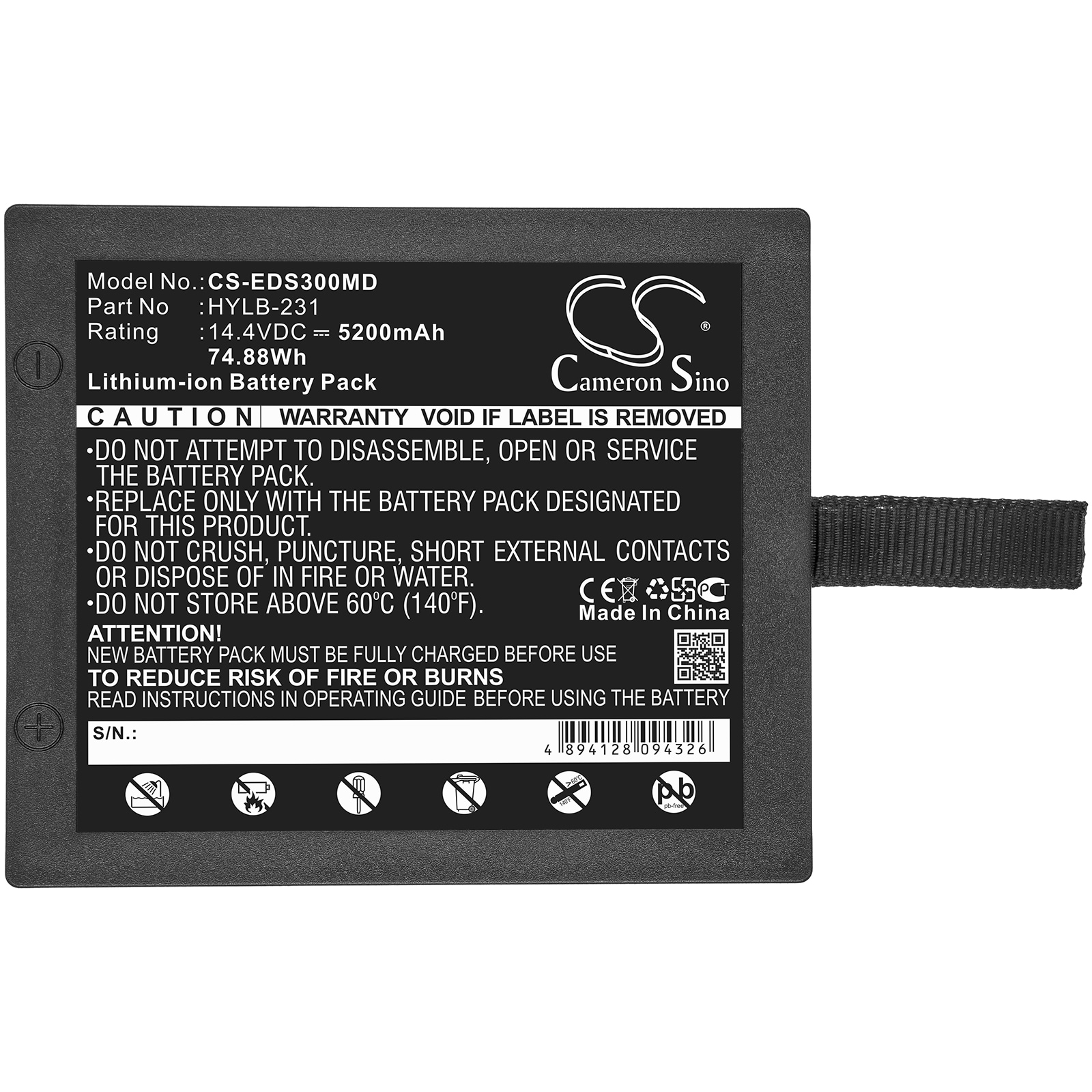 Batteri for medisinsk bruk for EDAN SE-3, SE3