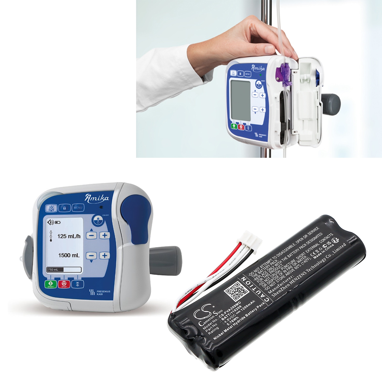 Batteri for medisinsk for Ambix Activ ambulatorisk pumpe