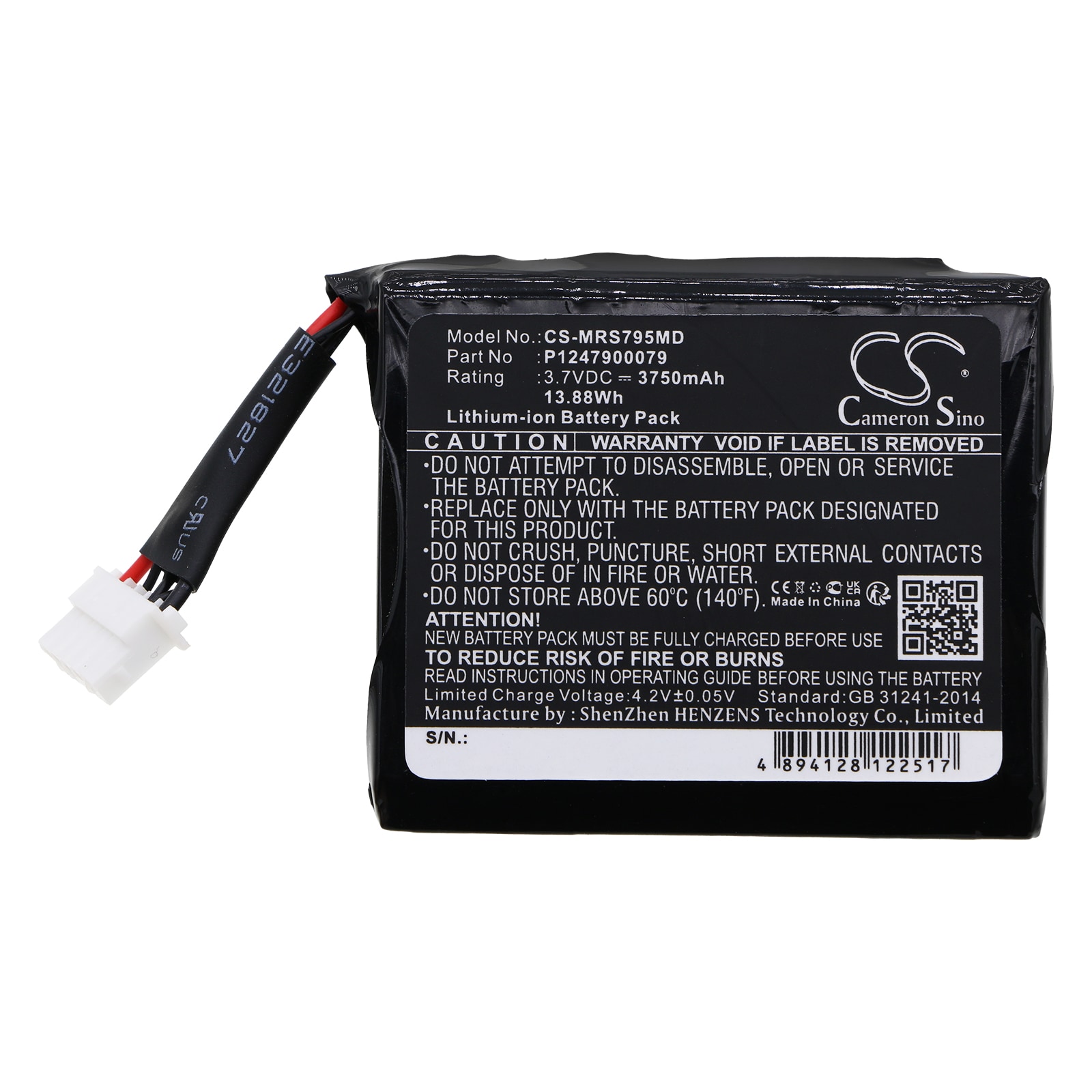 Batteri for medisinsk bruk til Masimo Radical-7 9500 berøringsskjerm, Radical pulsoksymeter osv.