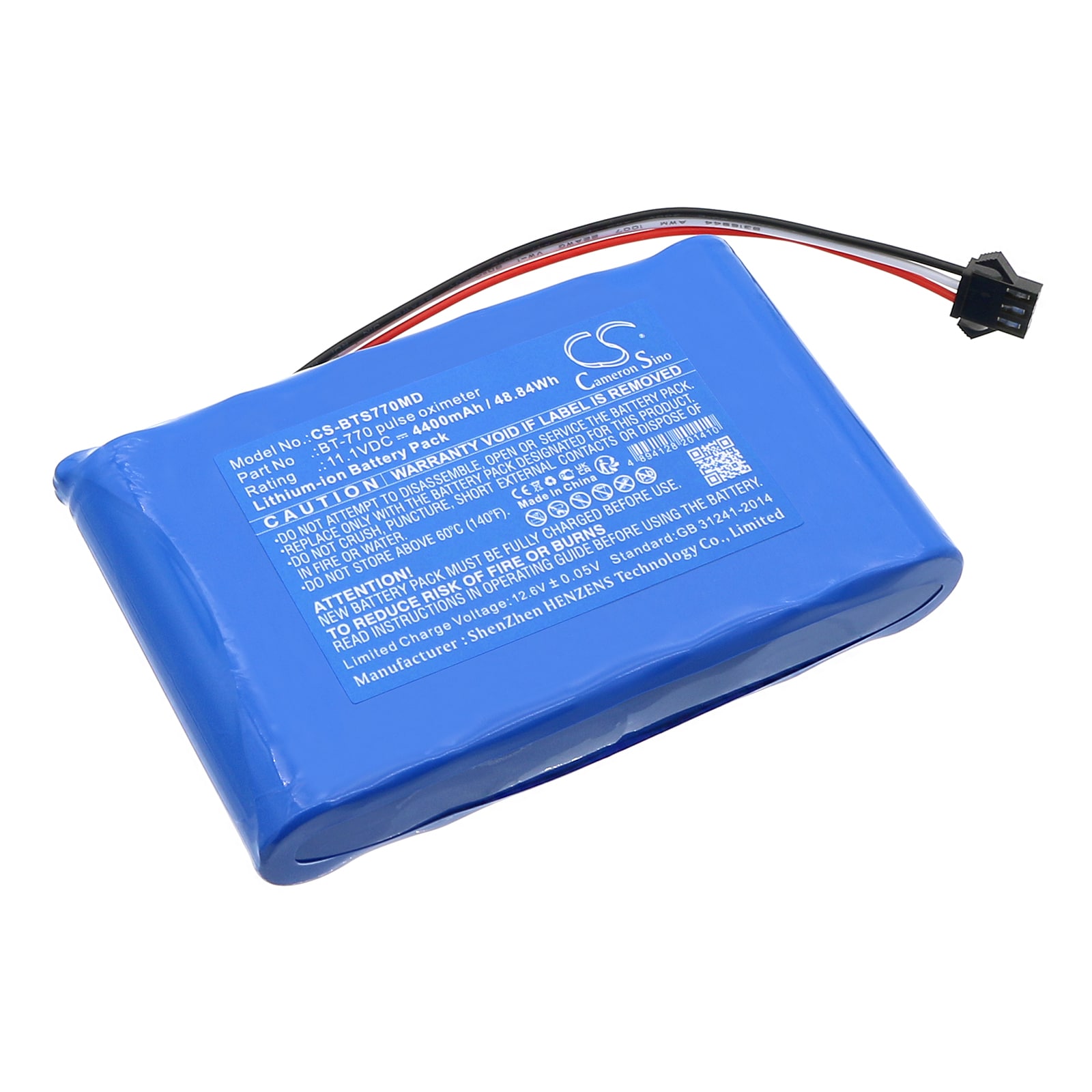 Batteri for medisinsk bruk til Bistos BT-770 pulsoksymeter, BT740 pulsoksymeter osv.