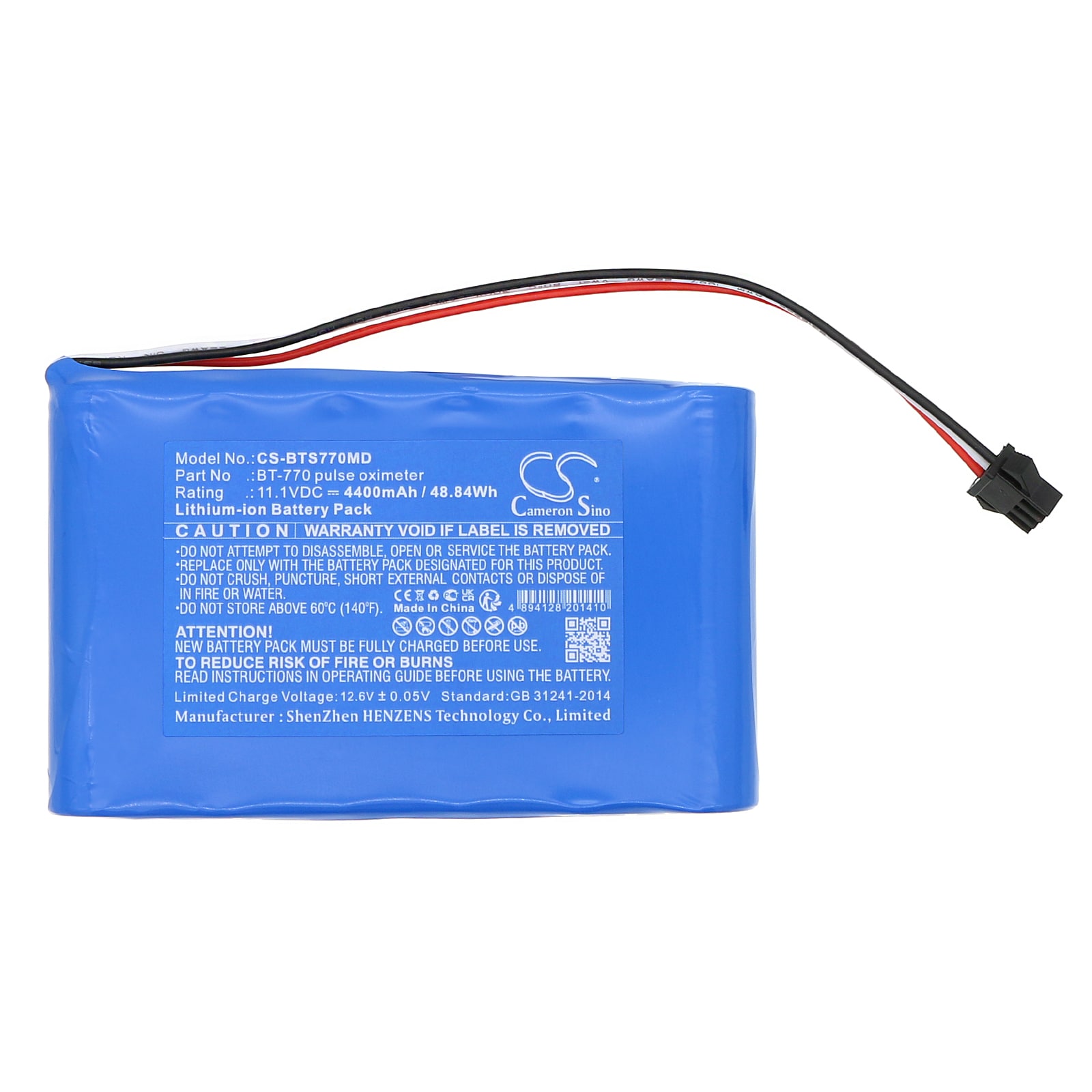Batteri for medisinsk bruk til Bistos BT-770 pulsoksymeter, BT740 pulsoksymeter osv.
