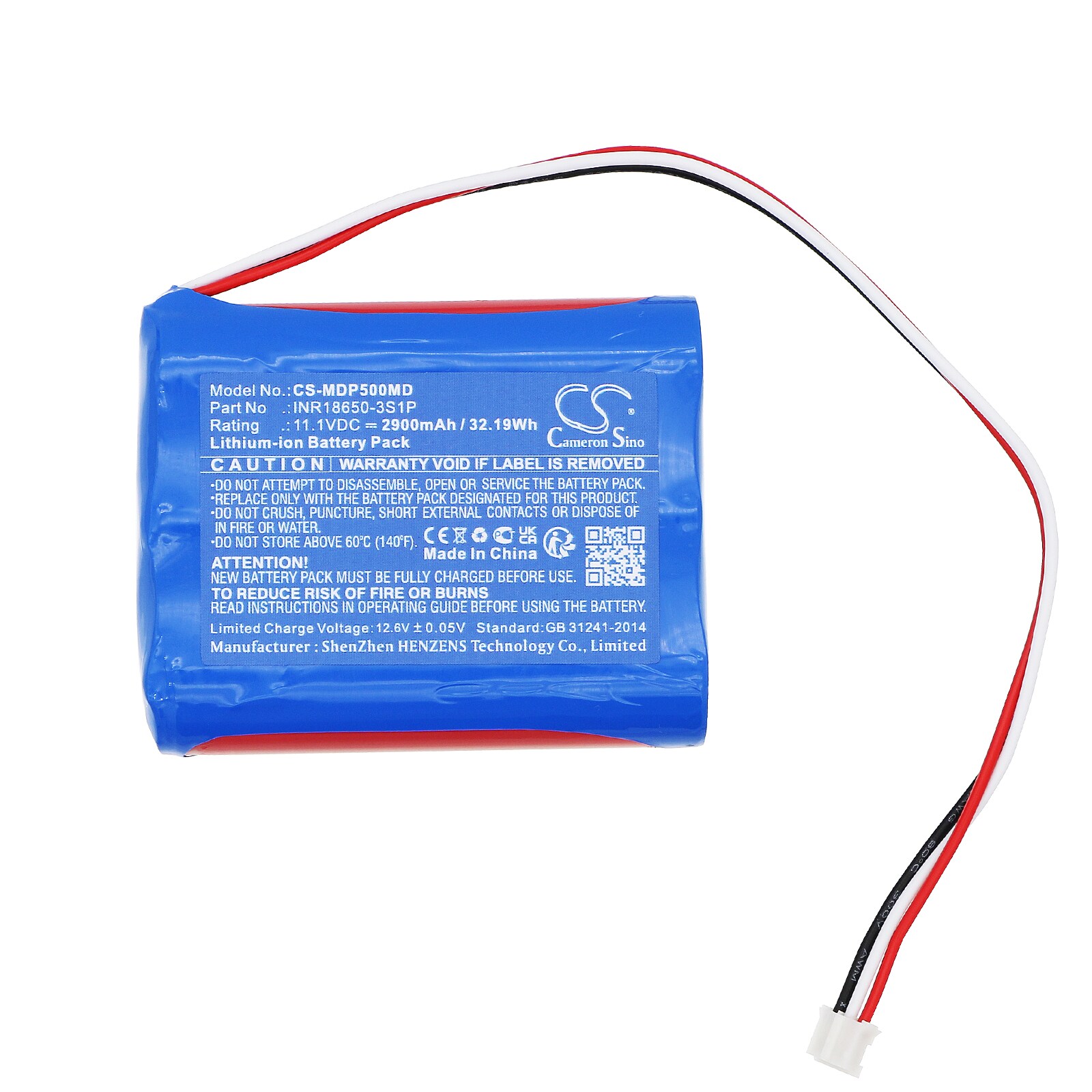 Batteri for medisinsk bruk til Medcaptain HP-30 sprøytepumpe, HP-30, SYS-50 osv.