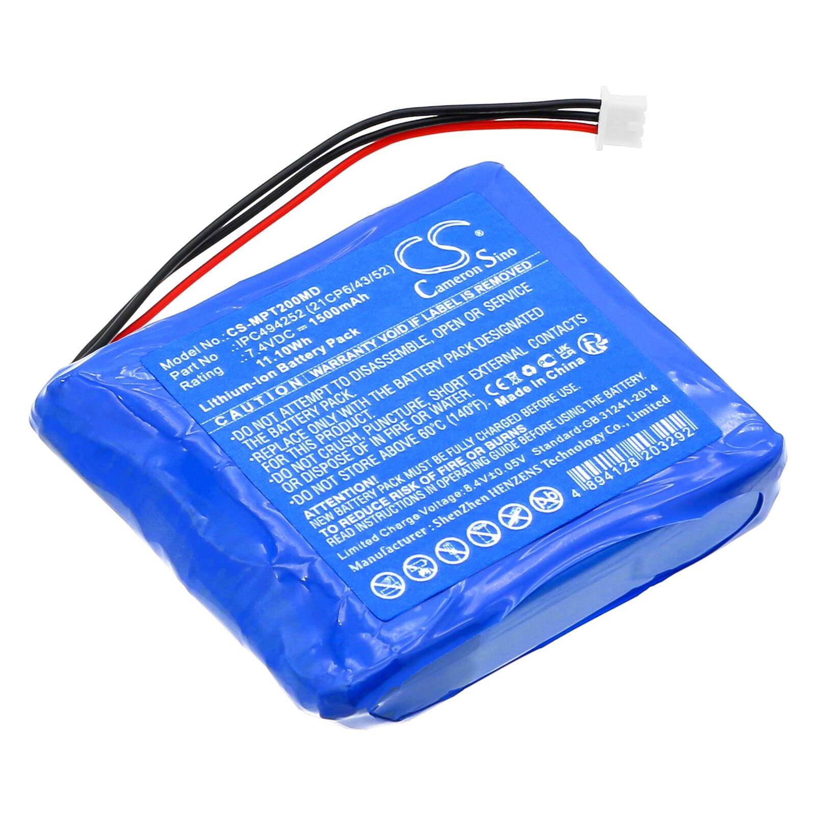 Batteri for medisinsk utstyr til Medcaptain TP-20S