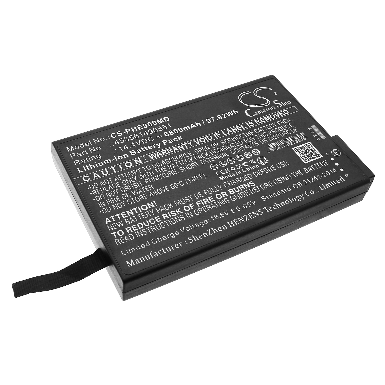 Batteri for medisinsk for Philips Sparq, EverGo 900-12, Respironics SimplyGo