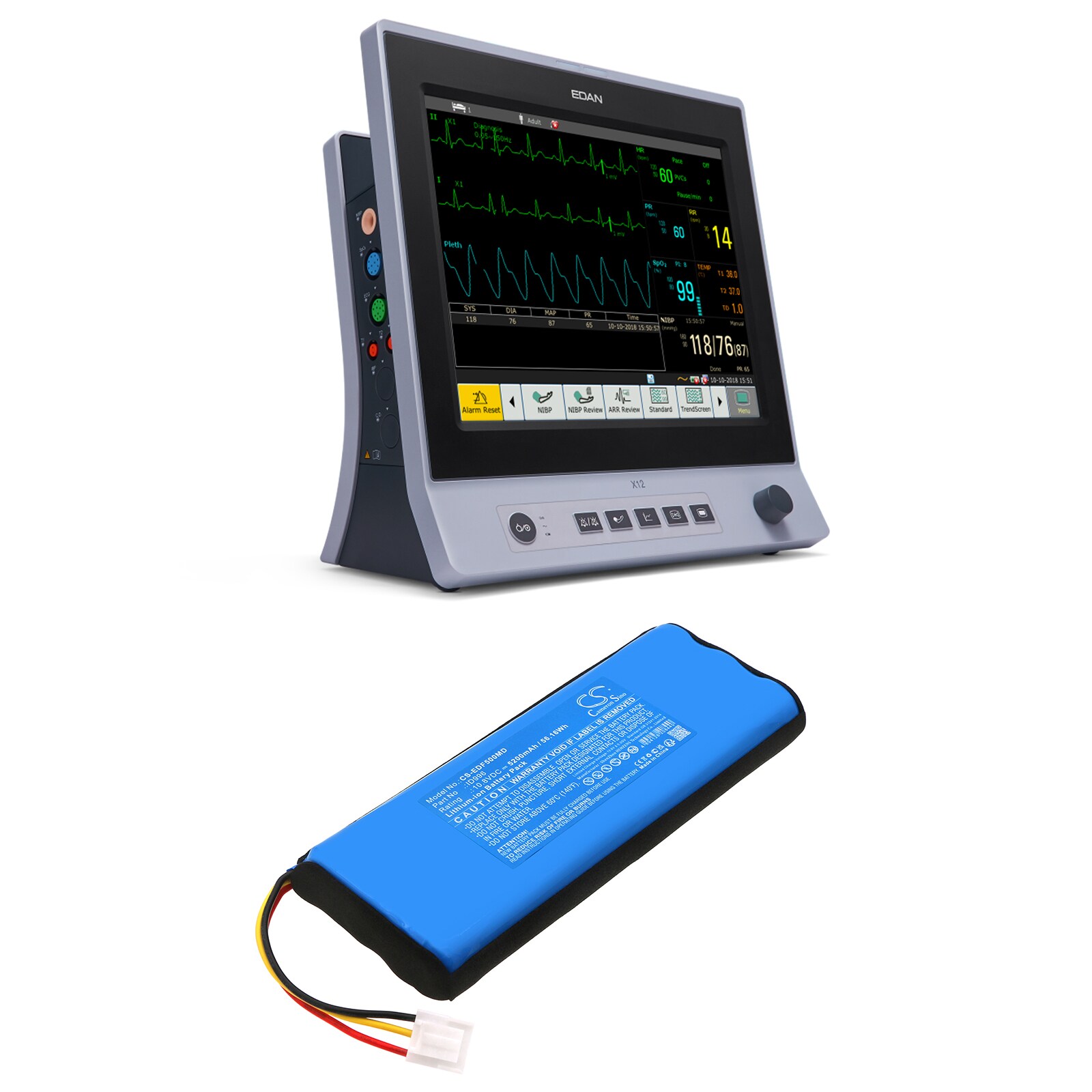 Batteri for medisinsk bruk for EDAN X12, F15