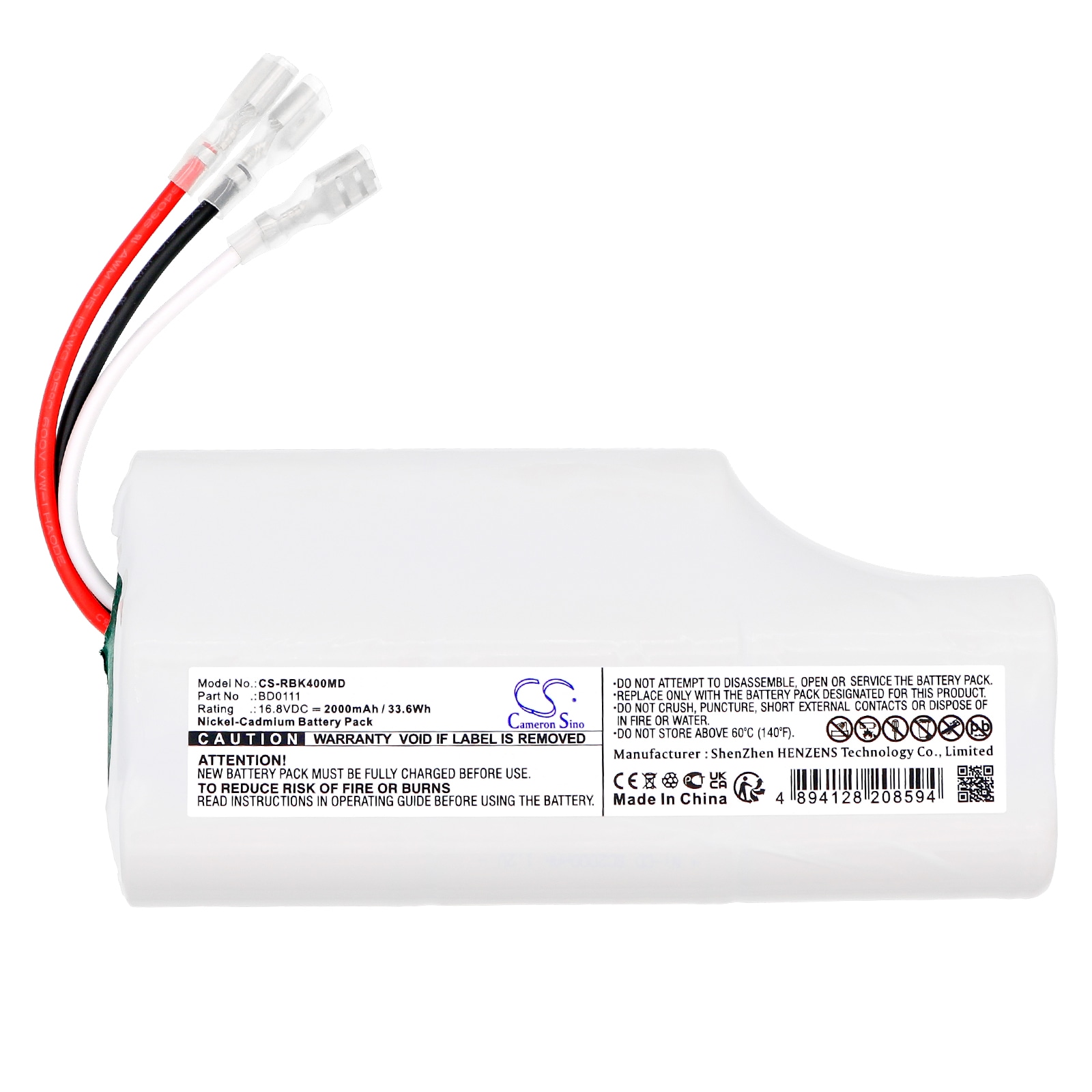 Batteri for medisinsk utstyr til Rauland-Borg R4KBK400, Responder Nurse Call R4000