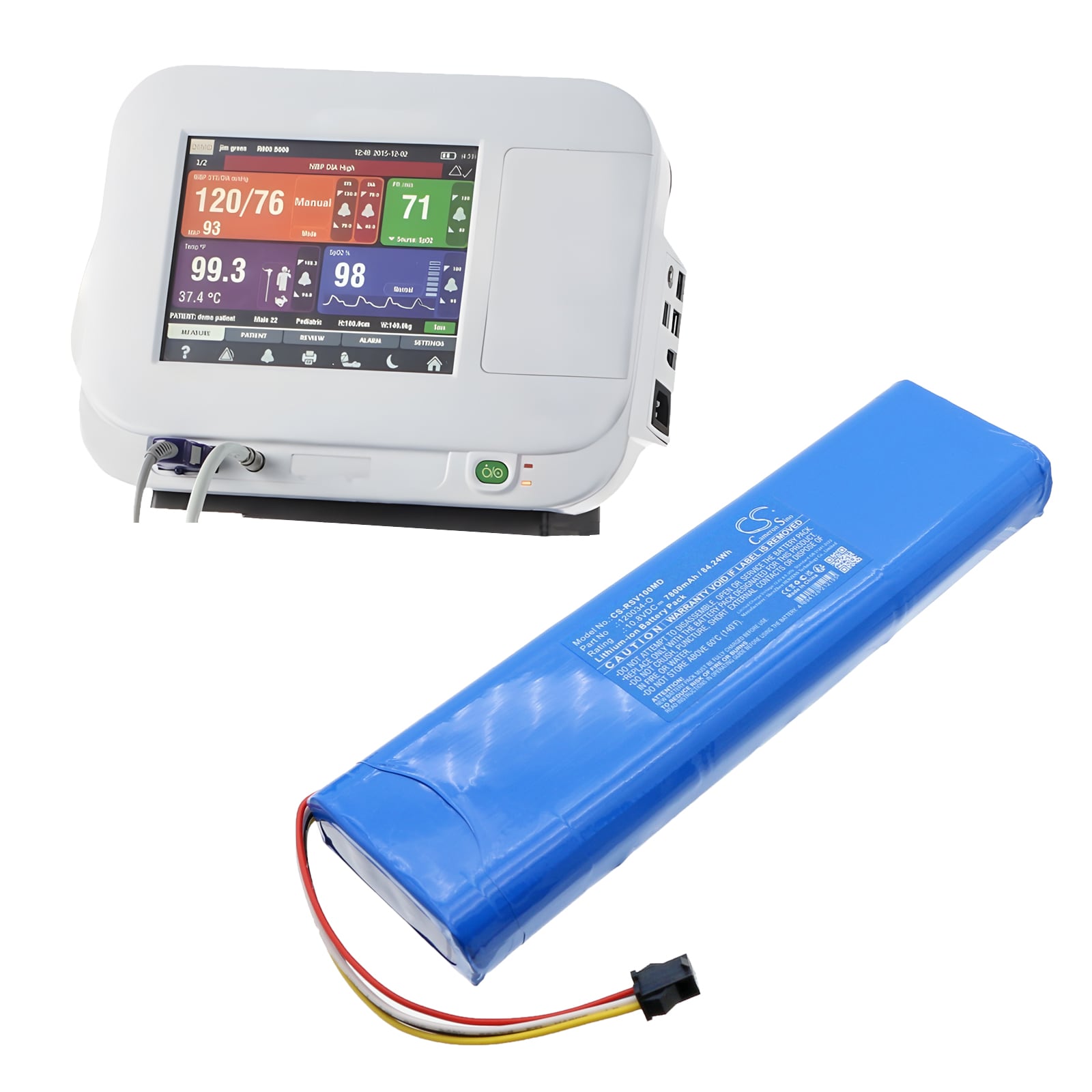 Batteri for medisinsk utstyr til Riester 13322, ri-accu monitor RVS-100