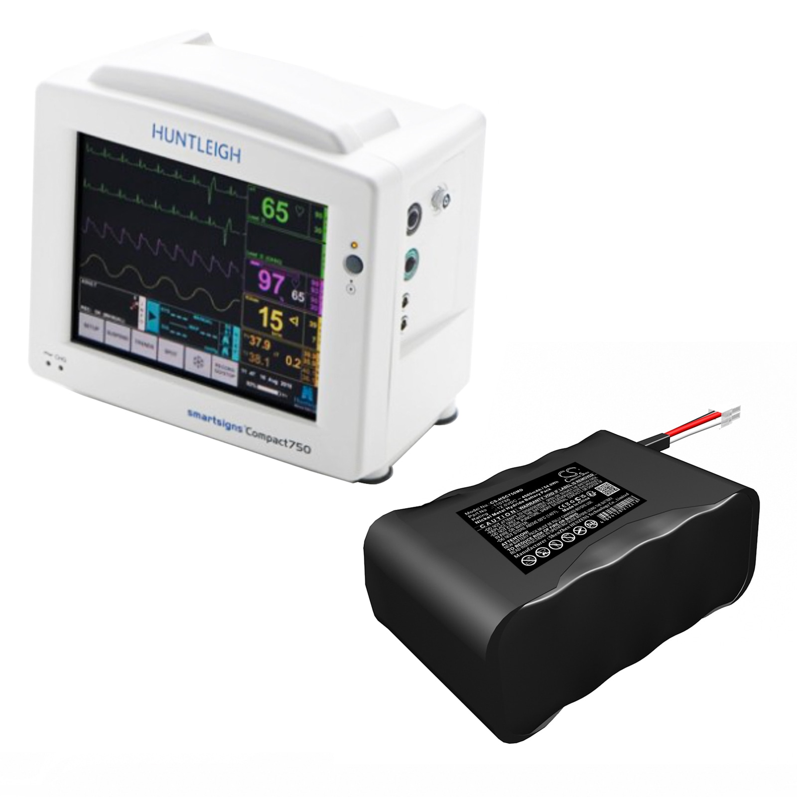 Batteri for medisinsk utstyr til Huntleigh SC750-monitor