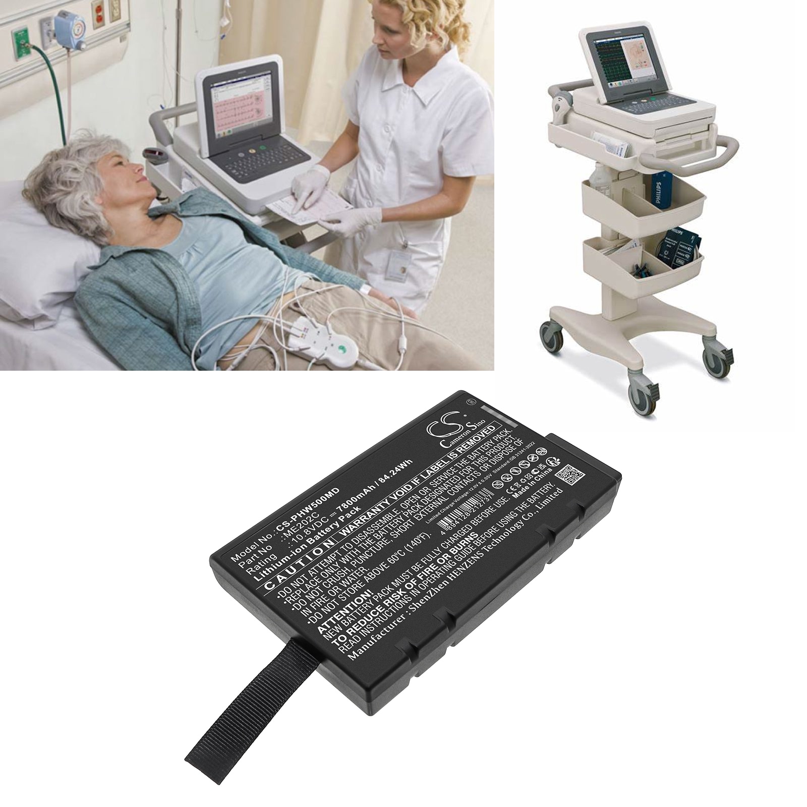 Batteri for medisinsk for Philips PageWriter TC50
