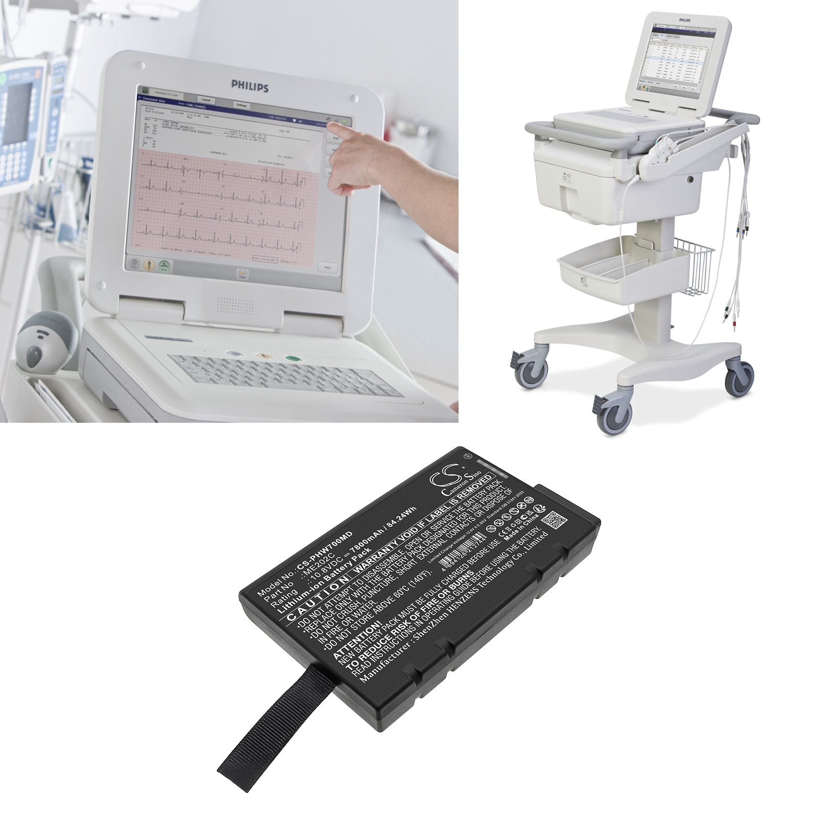 Batteri for medisinsk for Philips Philips PageWriter TC70