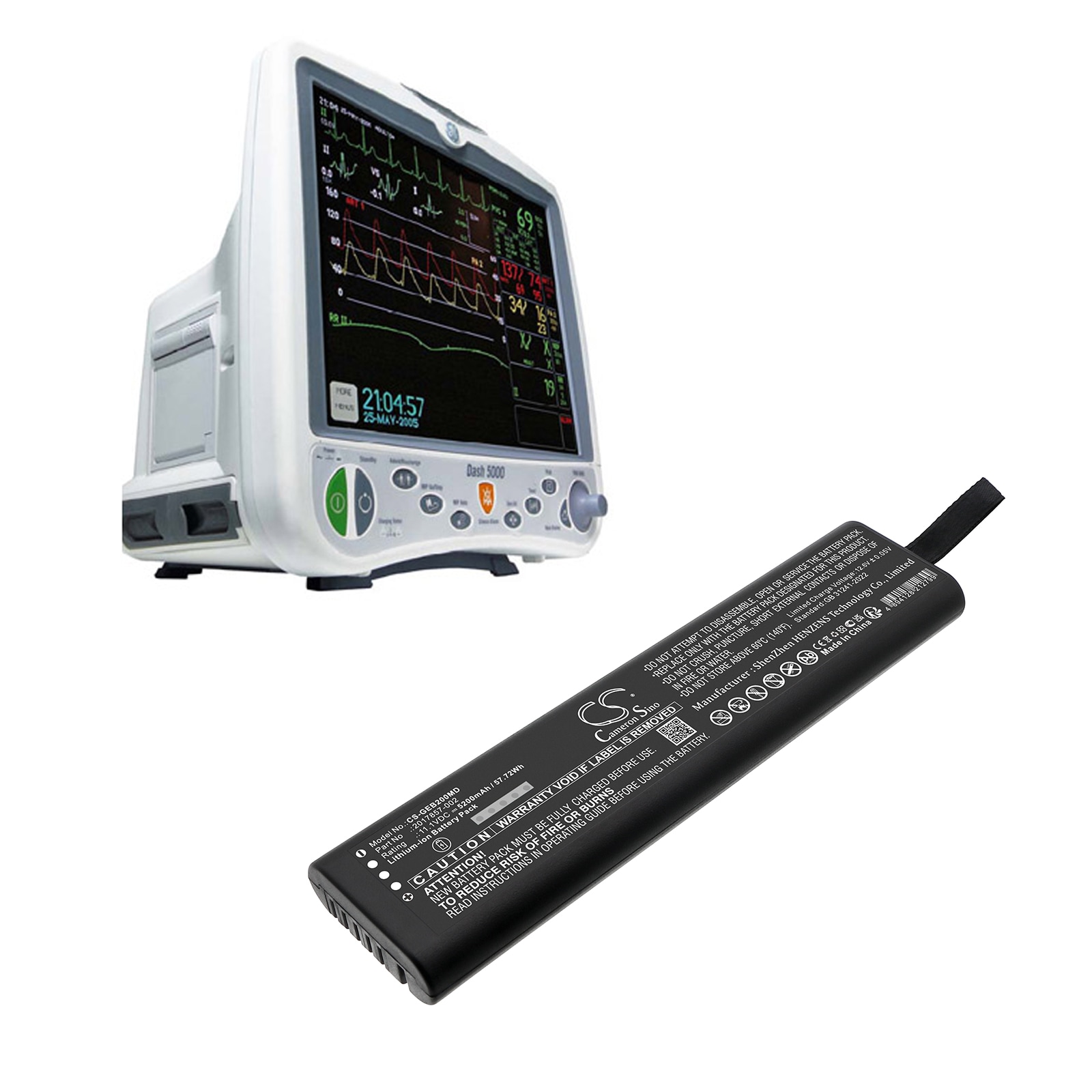 Batteri for medisinsk bruk for GE B20 Healthcare, B30 Healthcare, B40 Healthcare og andre.