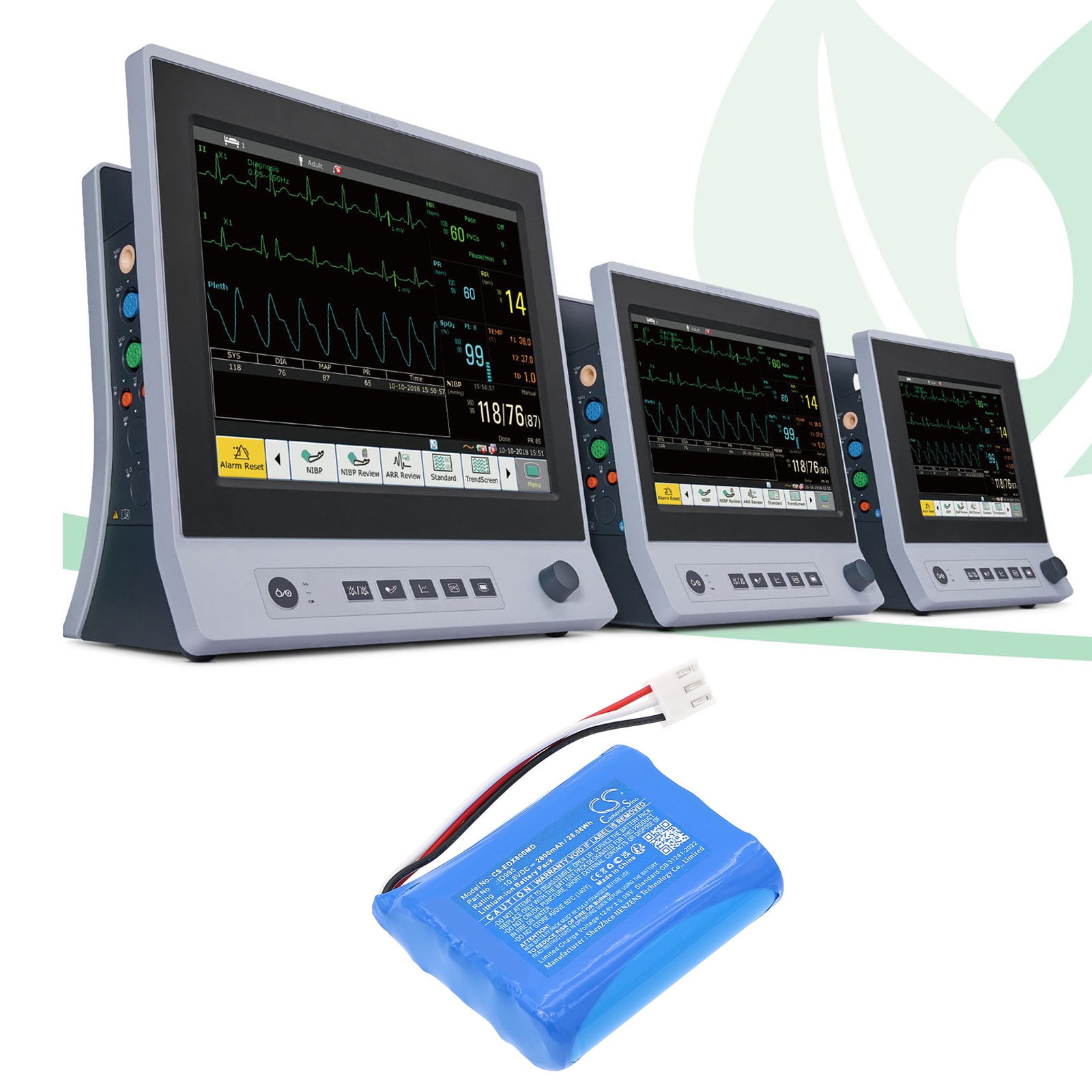 Batteri for medisinsk bruk for EDAN EPM5, EPM7, EPM8 osv.