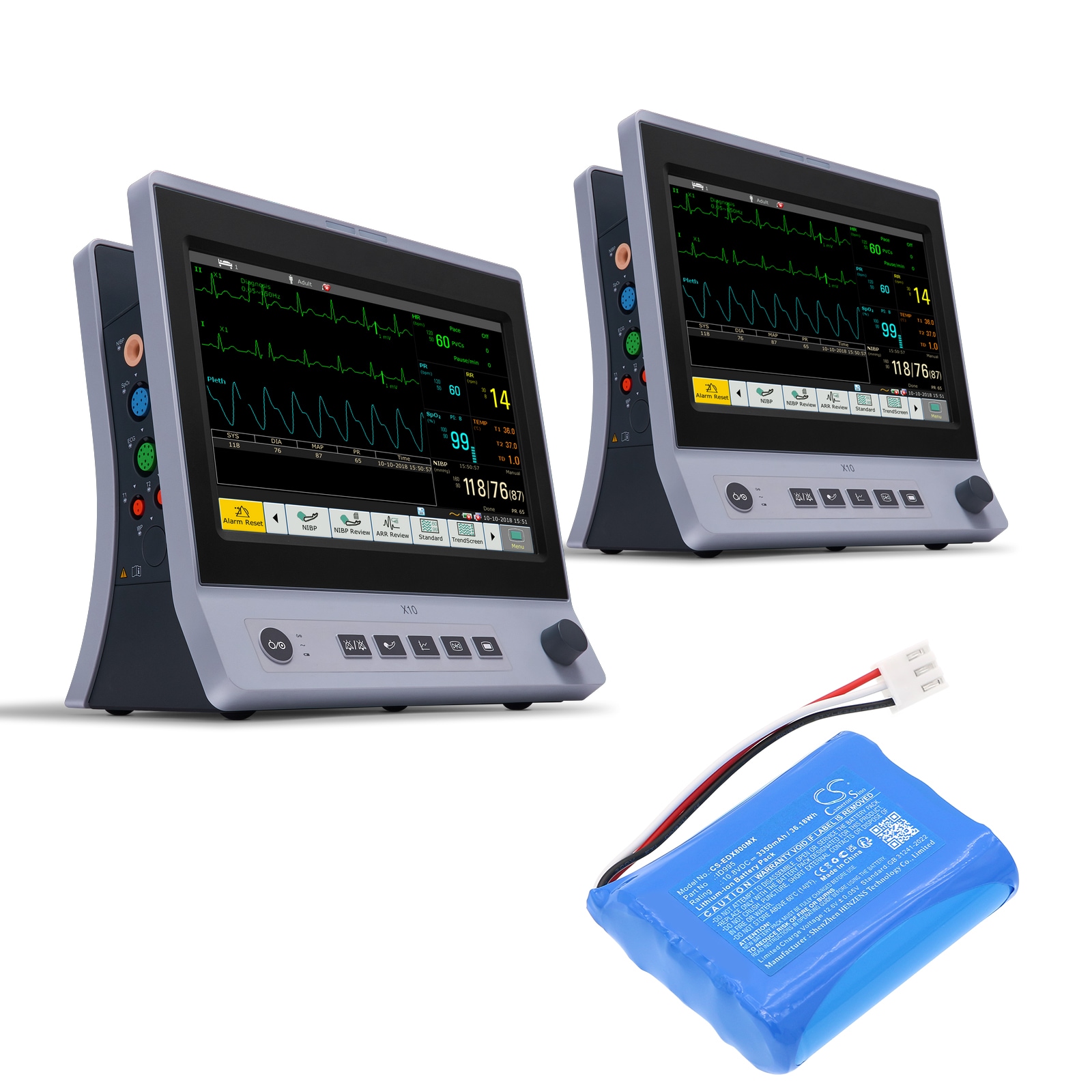 Batteri for medisinsk bruk for EDAN EPM5, EPM7, EPM8 osv.
