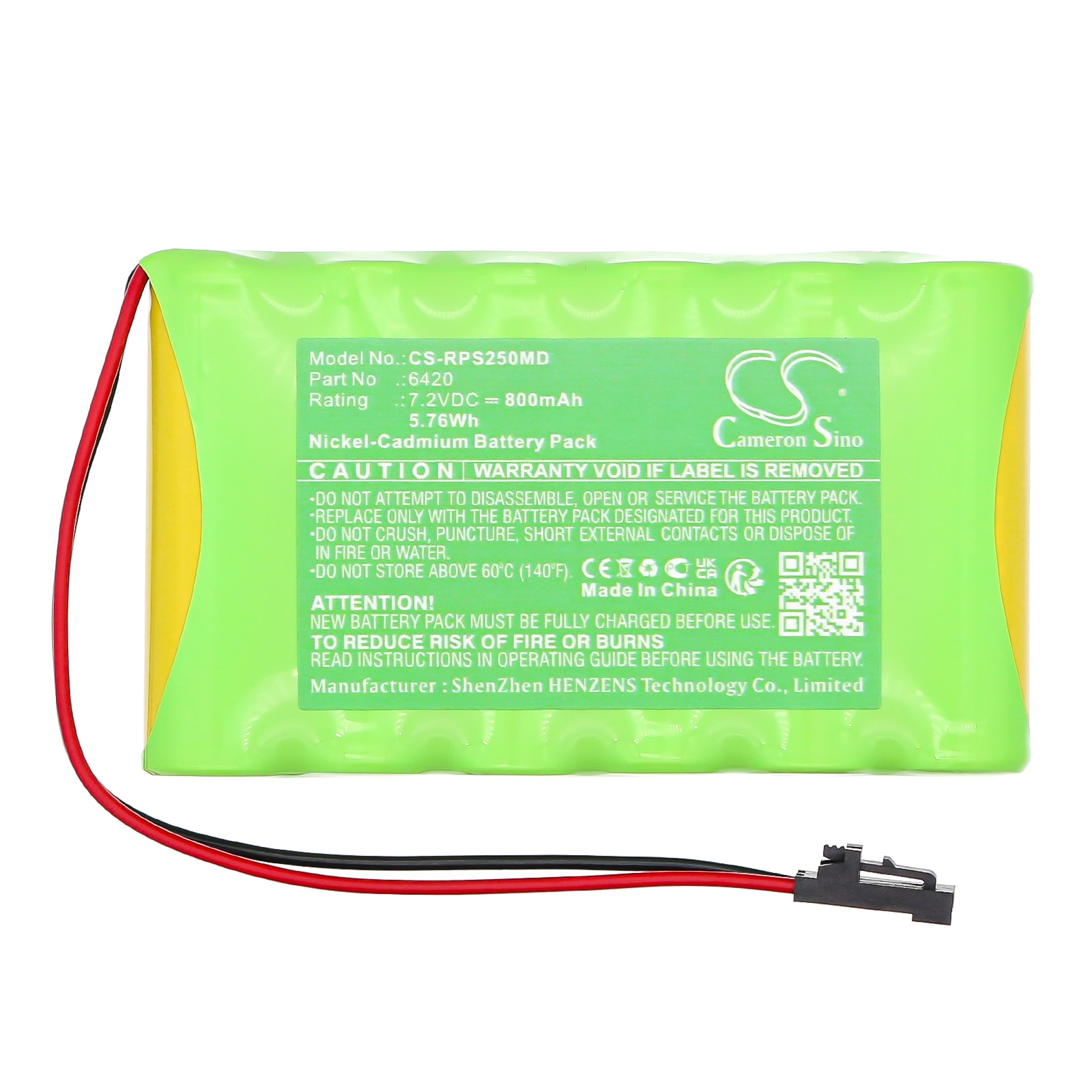 Batteri for medisinsk utstyr til Respironics 2500 Smart Recorder