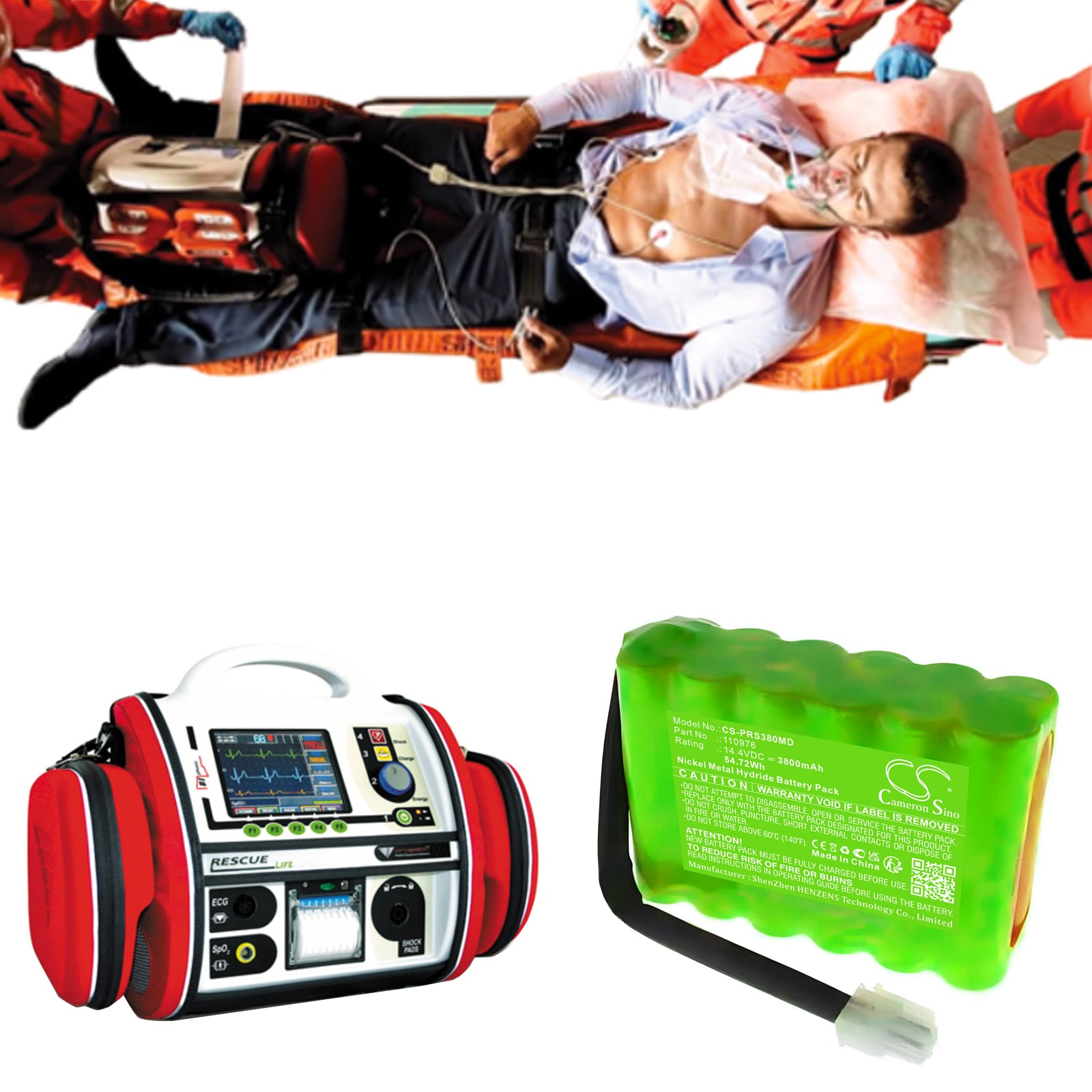 Batteri til Medical for Progetti defibrillator Rescue Life