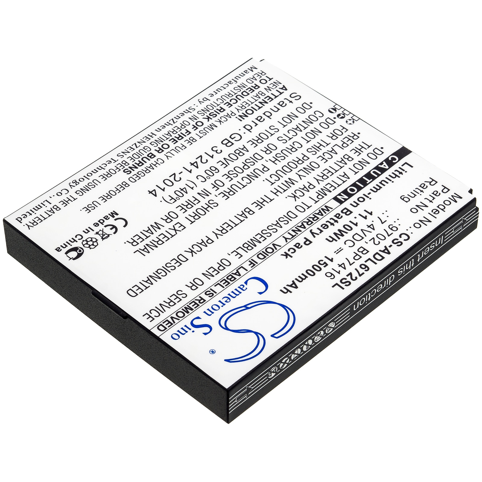 Batteri for test, undersøkelse, Utstyr for Additel 672, ADT 672