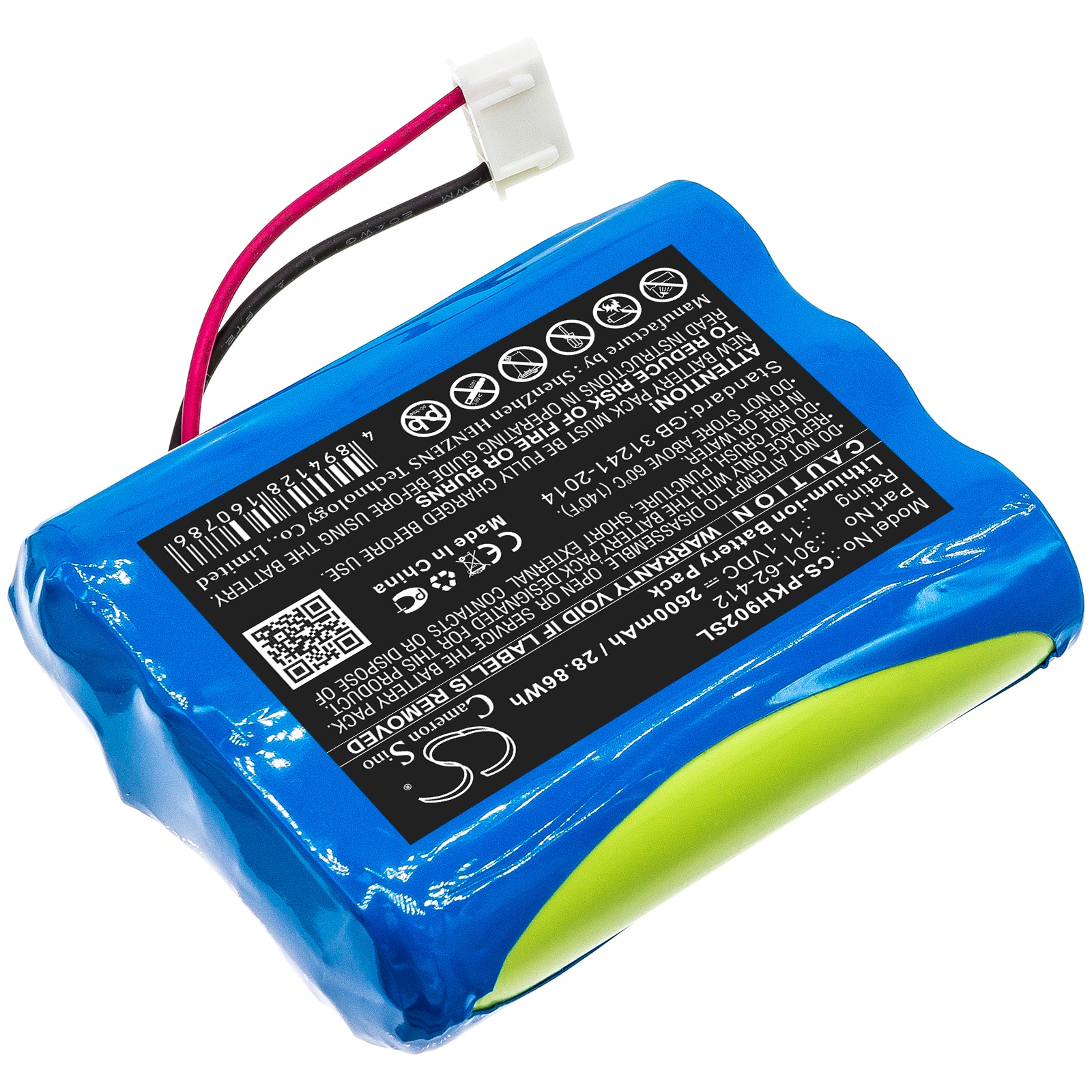 Batteri for test, undersøkelse, utstyr for Peaktech P 9020, P9021, P9020A