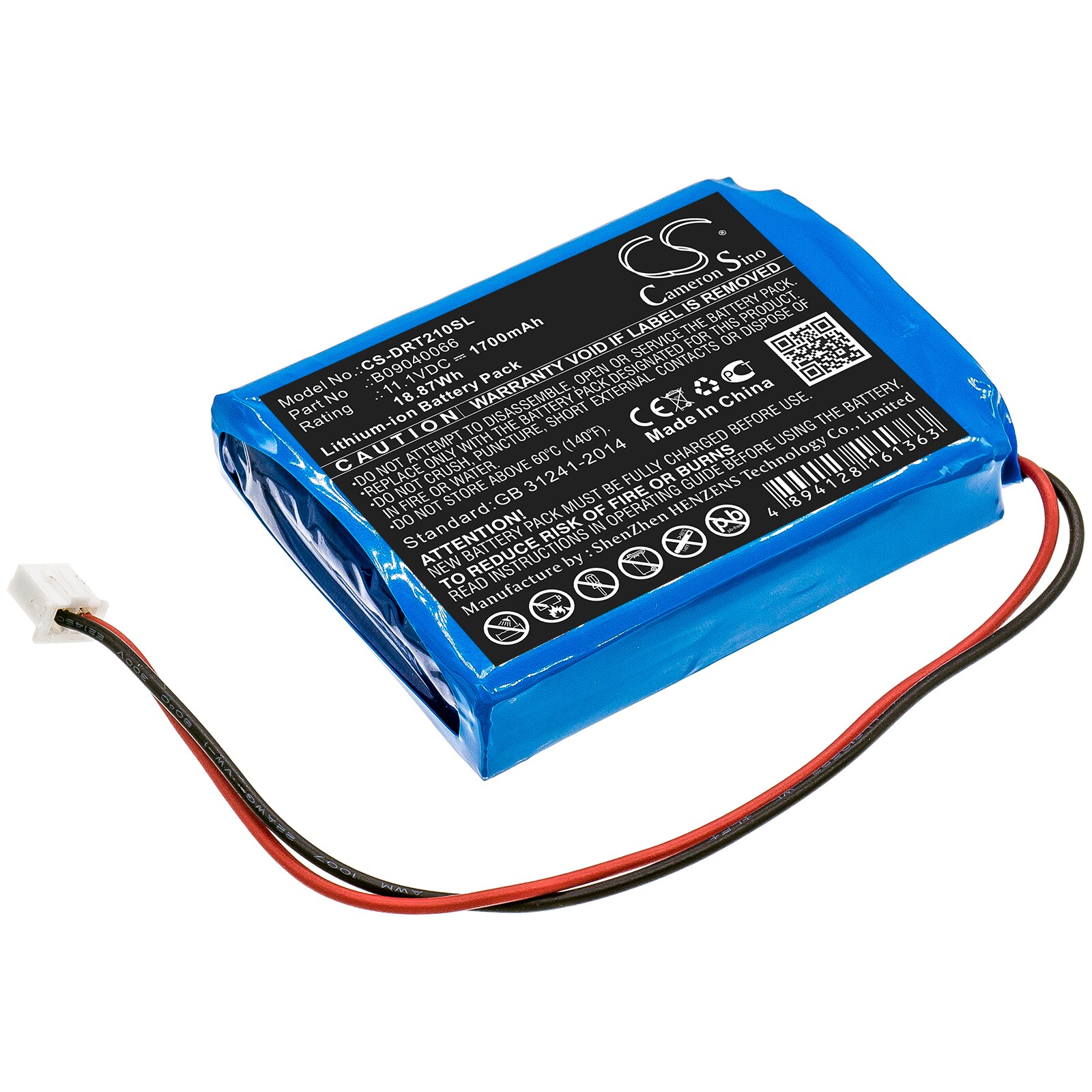 Batteri for test, undersøkelse, utstyr for Deviser DS2100A, DS2100B, DS2100Q og andre.