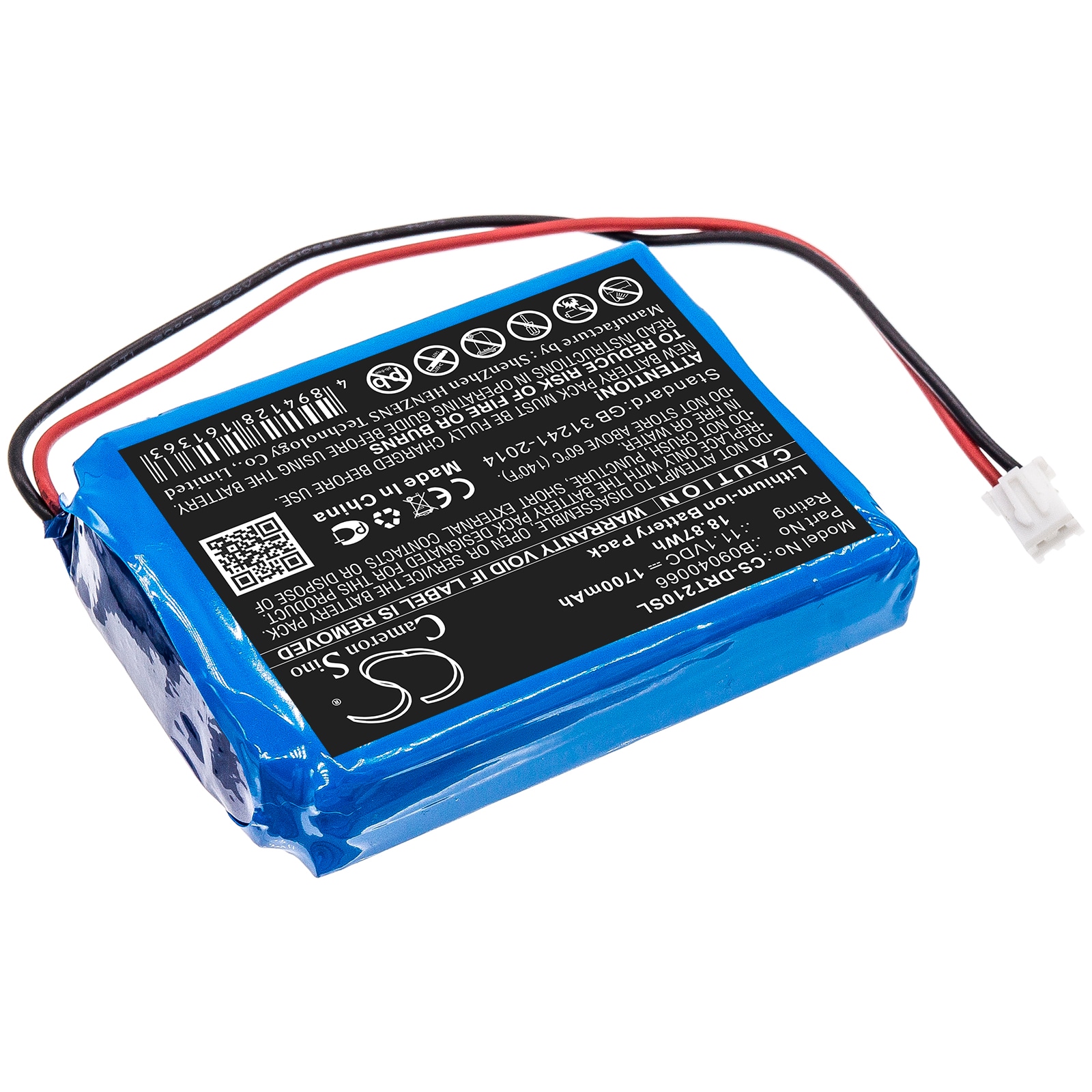 Batteri for test, undersøkelse, utstyr for Deviser DS2100A, DS2100B, DS2100Q og andre.