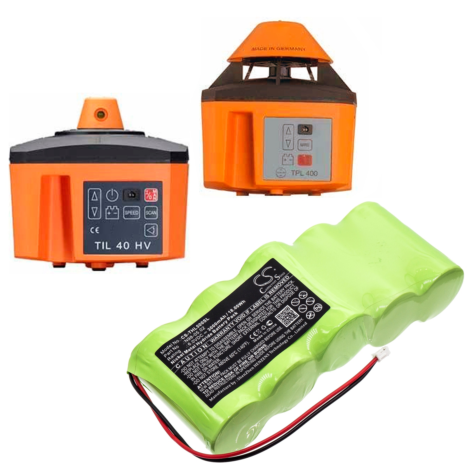 Batteri for test, undersøkelse, utstyr for Theis Laser TPL 50 HV, Laser TPL 400 og andre.