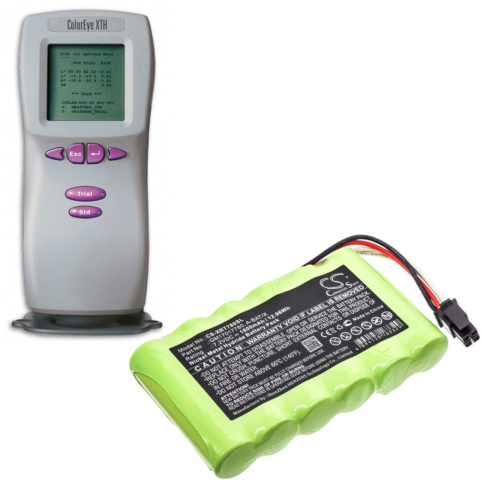 Batteri for test, undersøkelse, utstyr for X-Rite Coloreye XTH