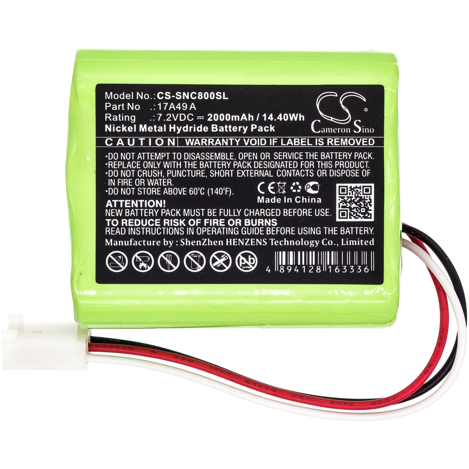 Batteri for test, undersøkelse, utstyr for Sencore 17A49 A, AVT-800217 D