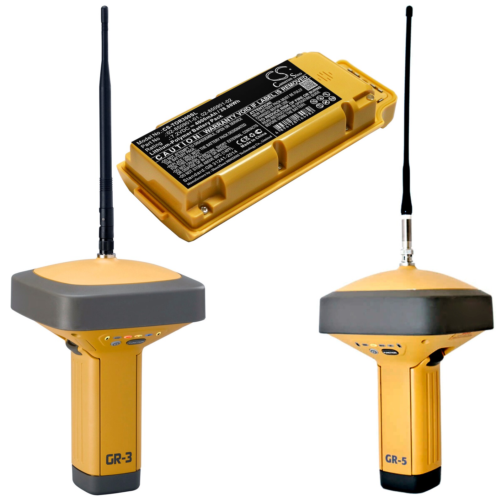 Batteri for test, undersøkelse, utstyr for Topcon GR-3, GR-5
