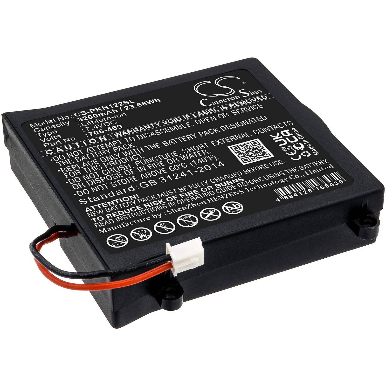 Batteri for test, undersøkelse, utstyr for Peaktech P1195, P1205, P1220
