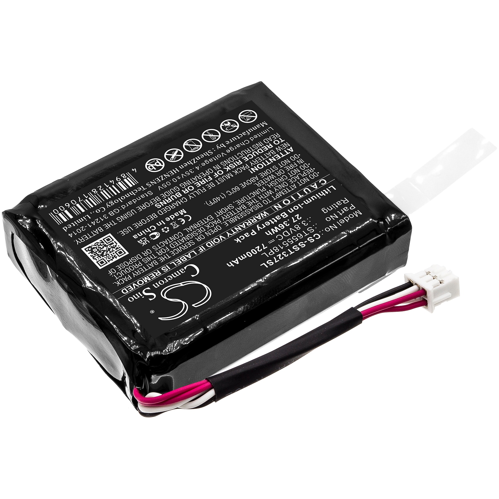 Batteri for test, undersøkelse, utstyr for Senter ST327, ST103