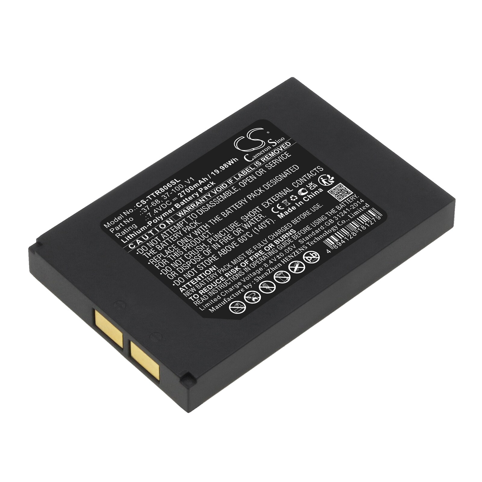 Batteri for test, undersøkelse, utstyr for Triplett CamView IP Pro-8W HD CCTV Tester