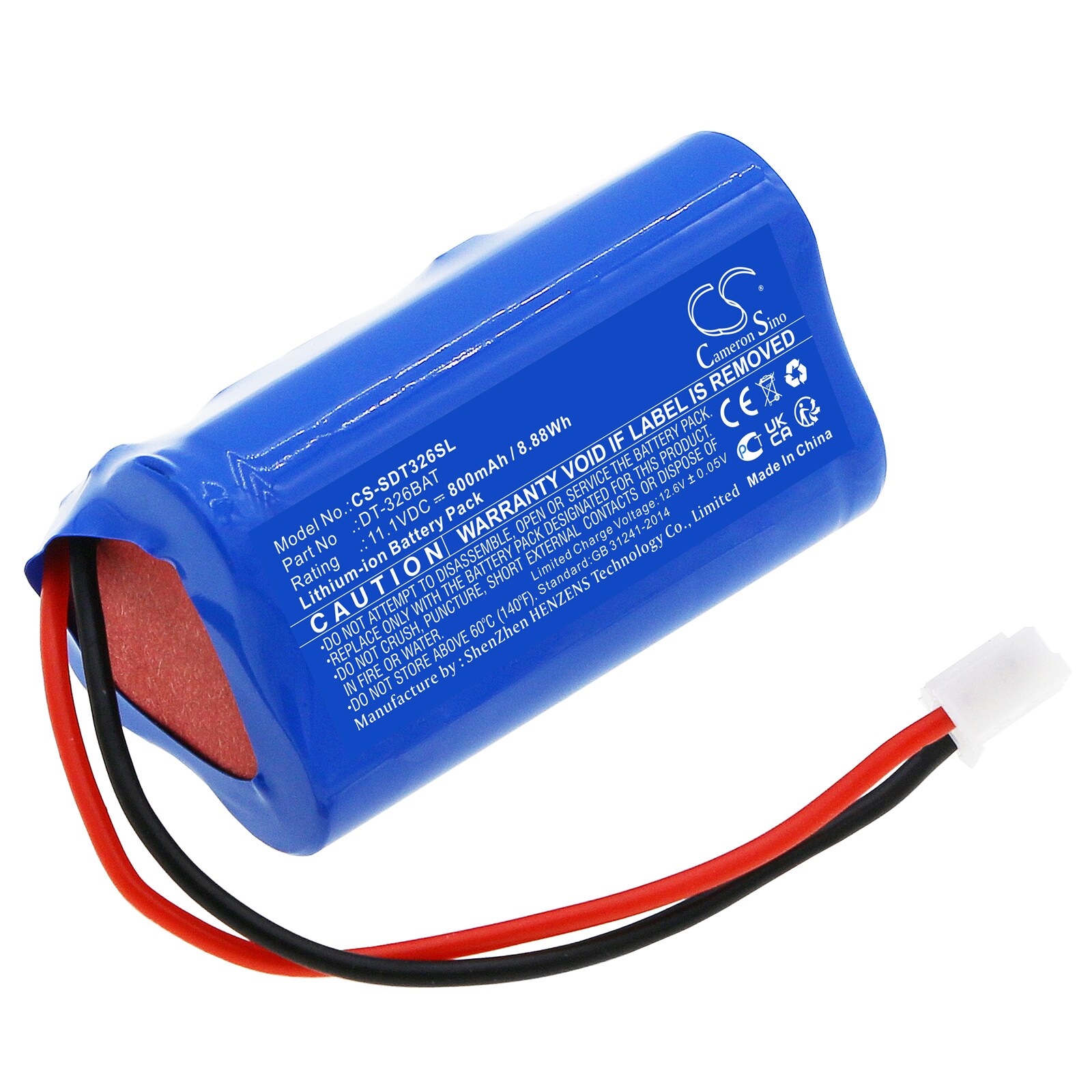 Batteri for test, undersøkelse, utstyr for Shimpo DT-326B, DT-326B Strobe