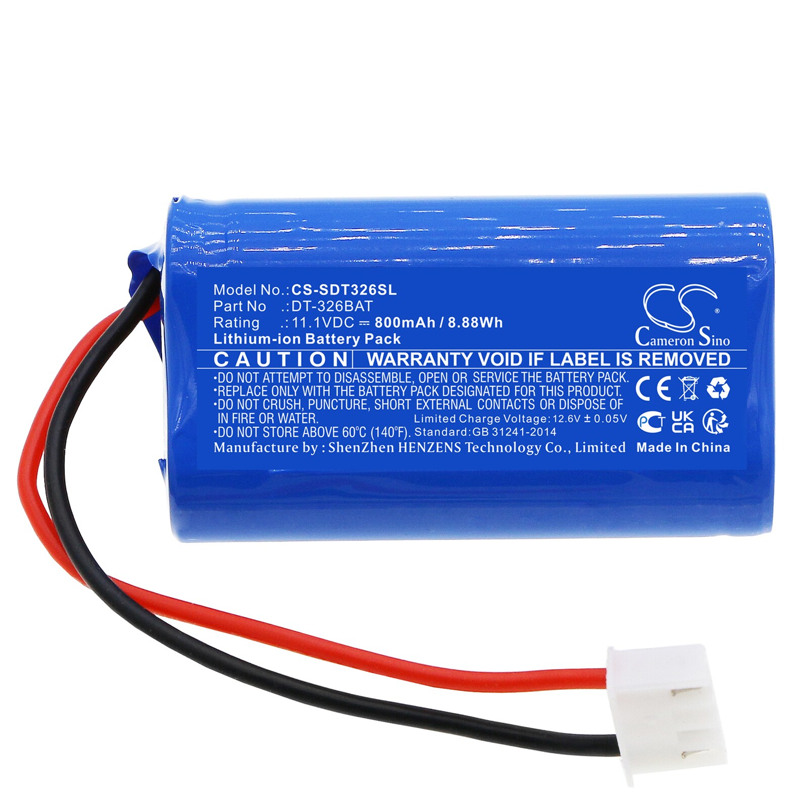 Batteri for test, undersøkelse, utstyr for Shimpo DT-326B, DT-326B Strobe