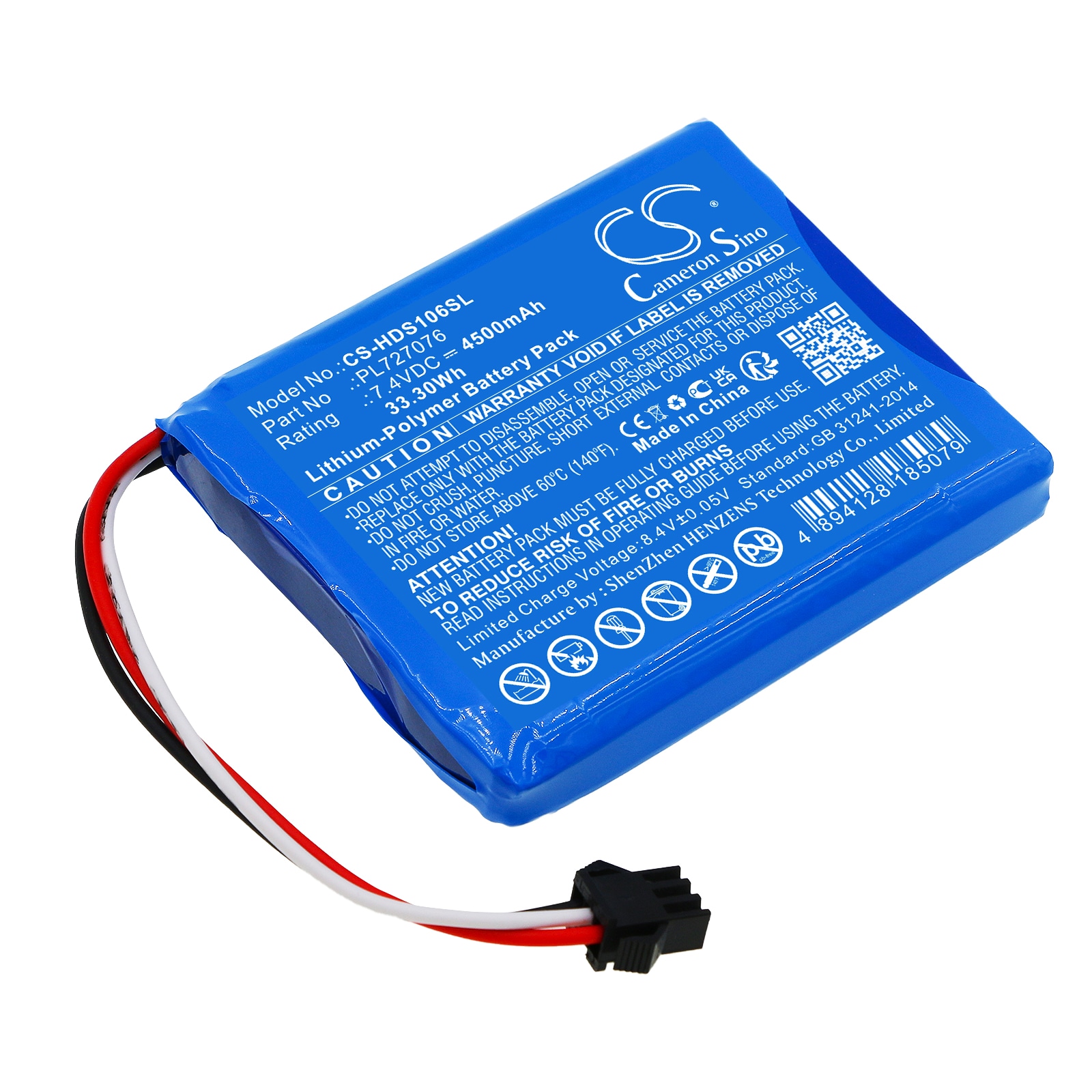 Batteri for test, undersøkelse, utstyr for Hantek DSO-1062B, DSO-1202B, DSO-1202S