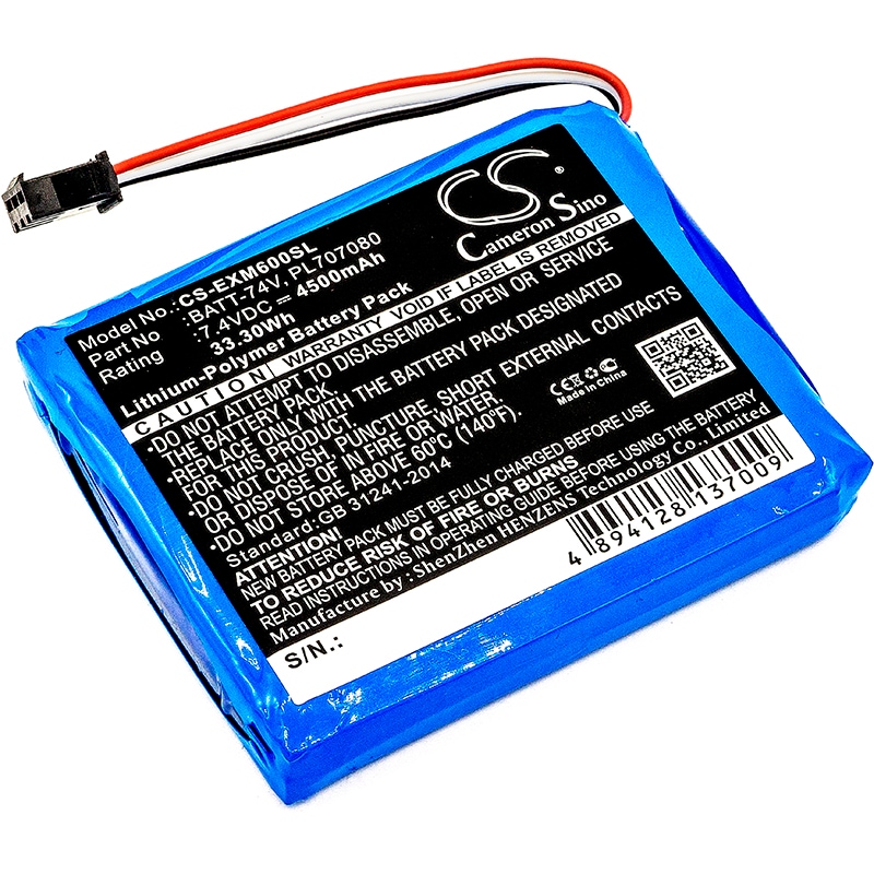 Batteri for test, undersøkelse, utstyr for Extech MS6000, Ms6060, Ms6100 etc.