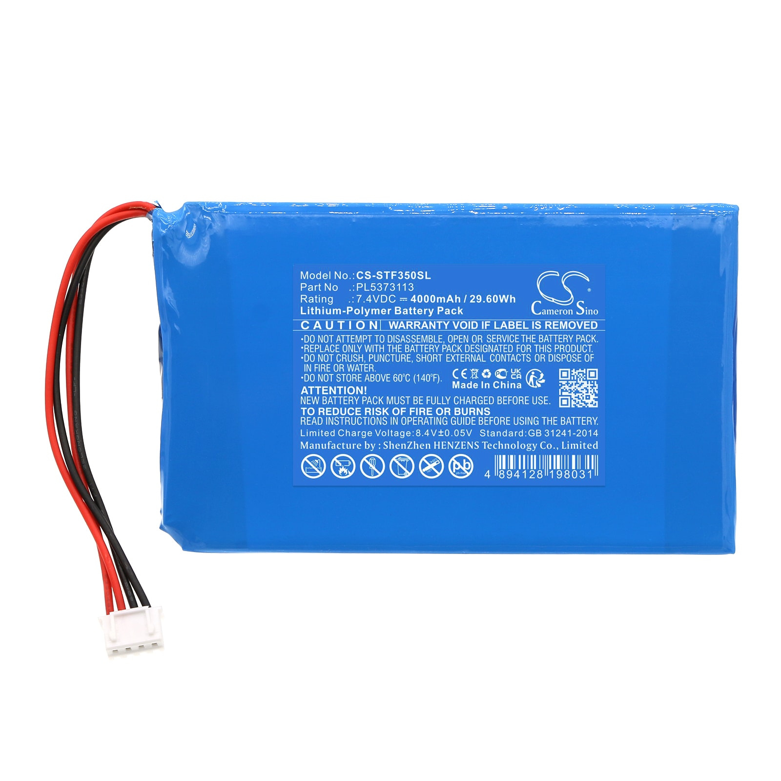 Batteri for test, undersøkelse, Utstyr for Securitytronix ST-F35, ST-F35TEST og andre.