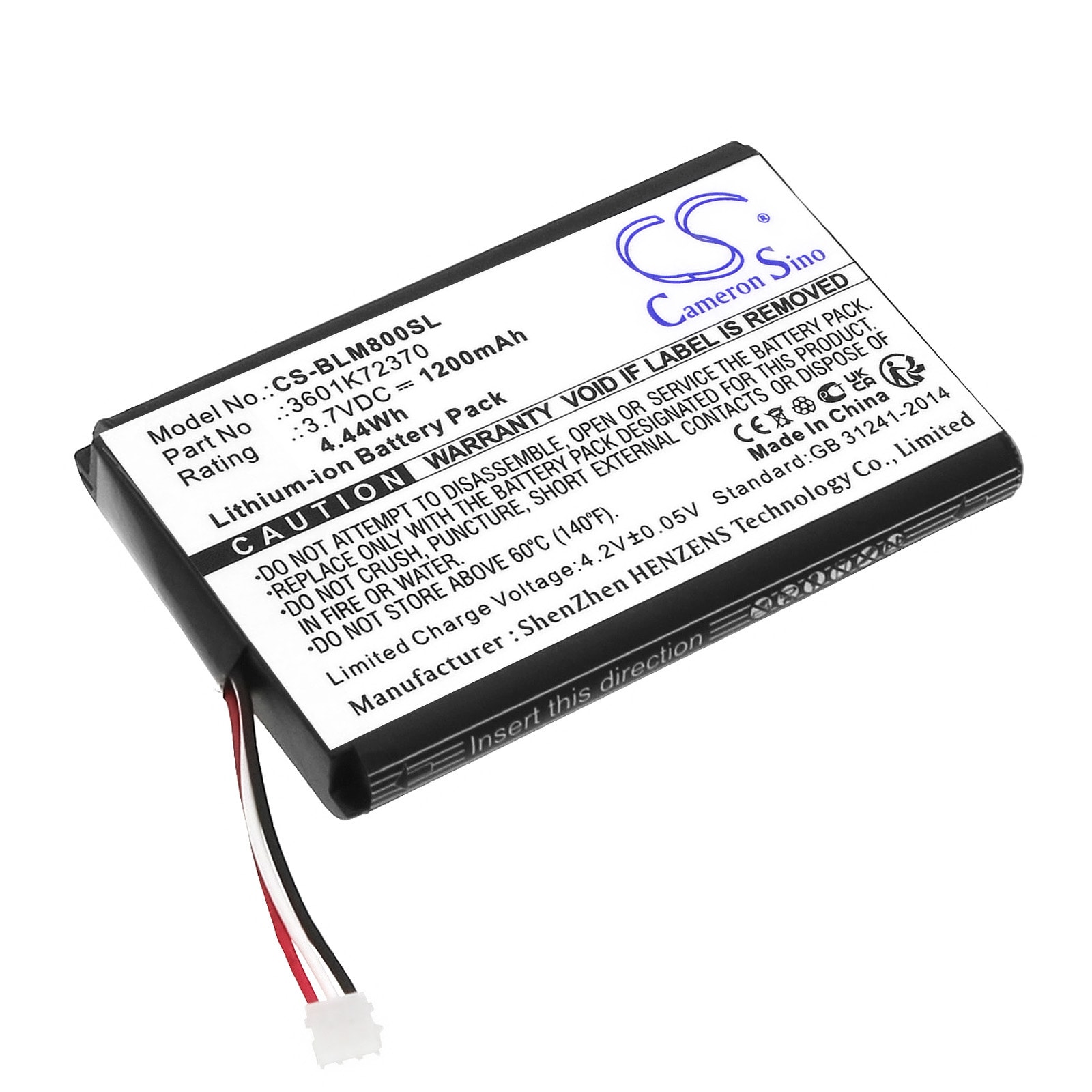 Batteri for test, undersøkelse, utstyr for Bosch GLM 100, 3601K723B0, 3601K72300 og andre.