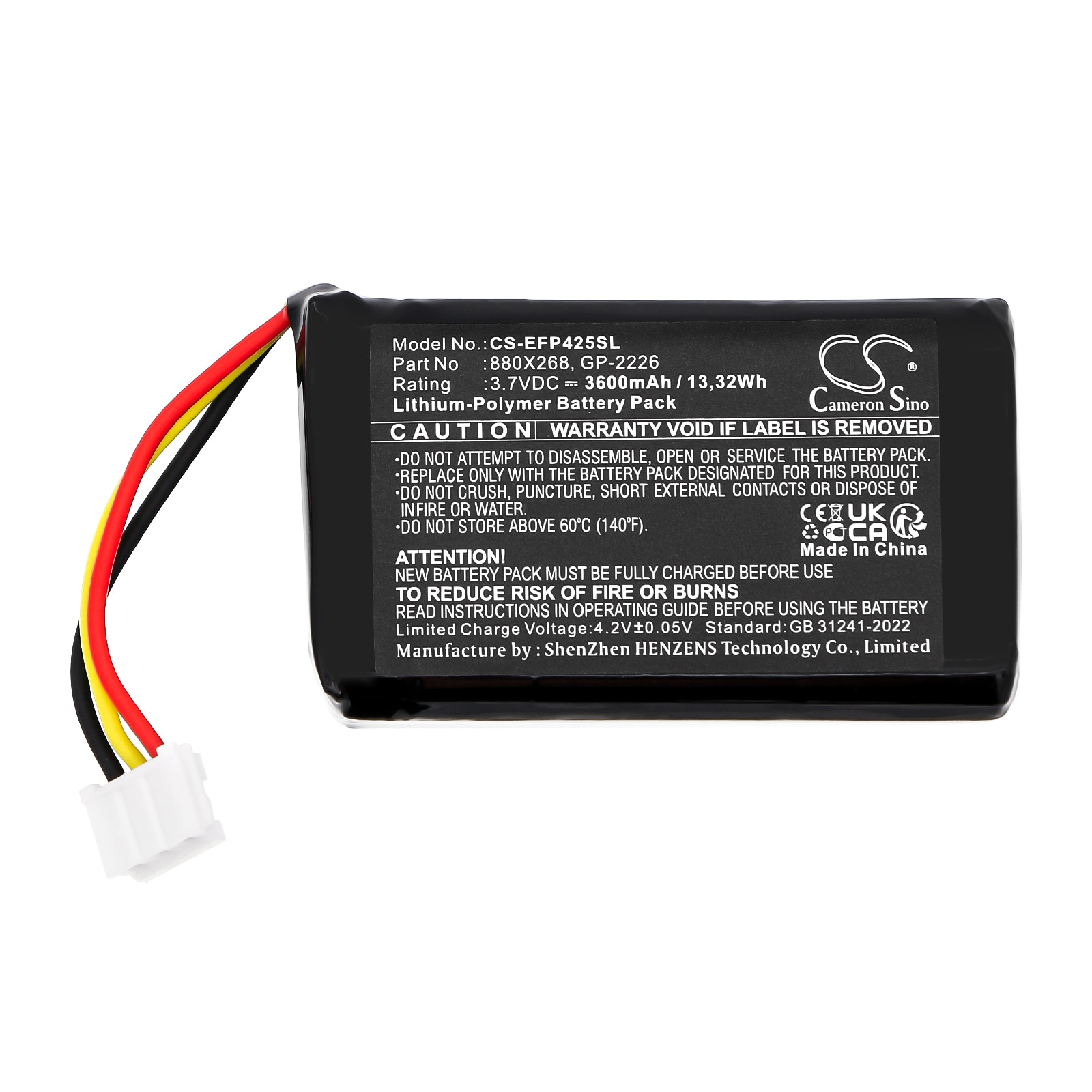Batteri for test, undersøkelse, utstyr for EXFO FIP-425B, FIP-435B